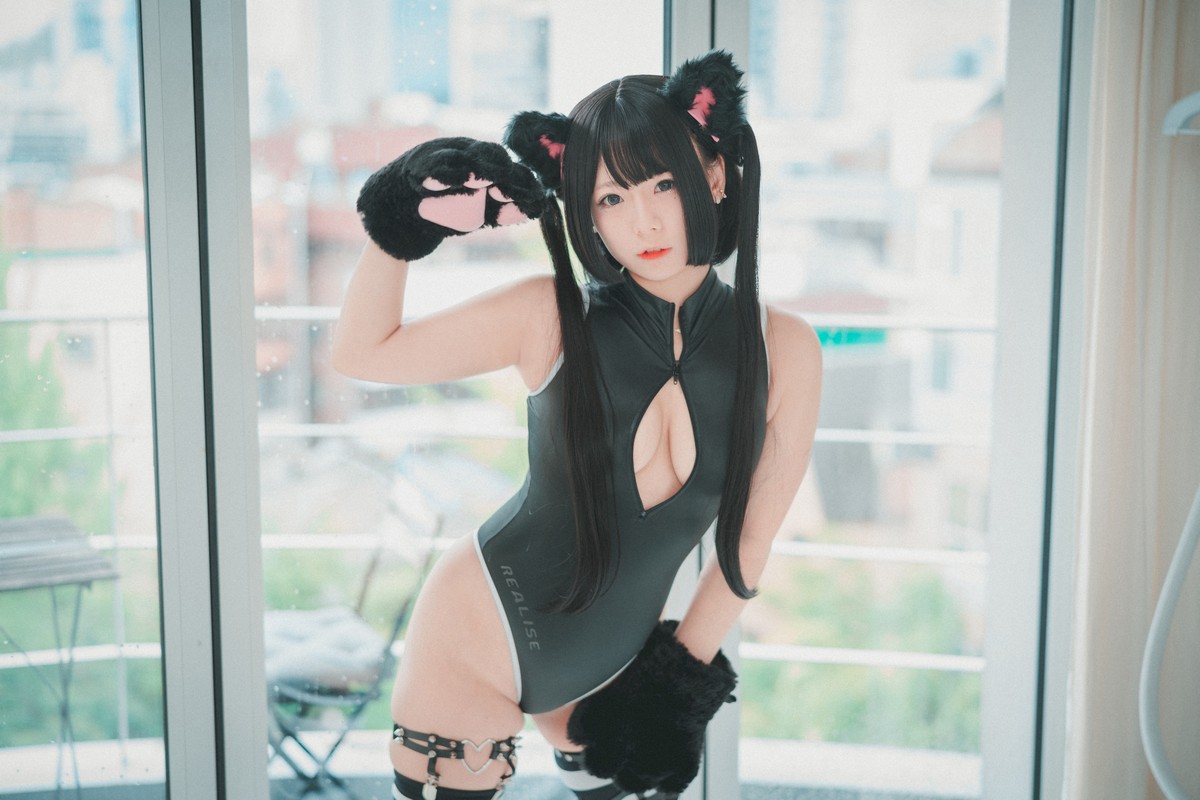 xgyw.top_[DJAWA]No.091_模特Maruemon_Realised Feral Cat主题私房黑色高叉连体衣诱惑写真55P