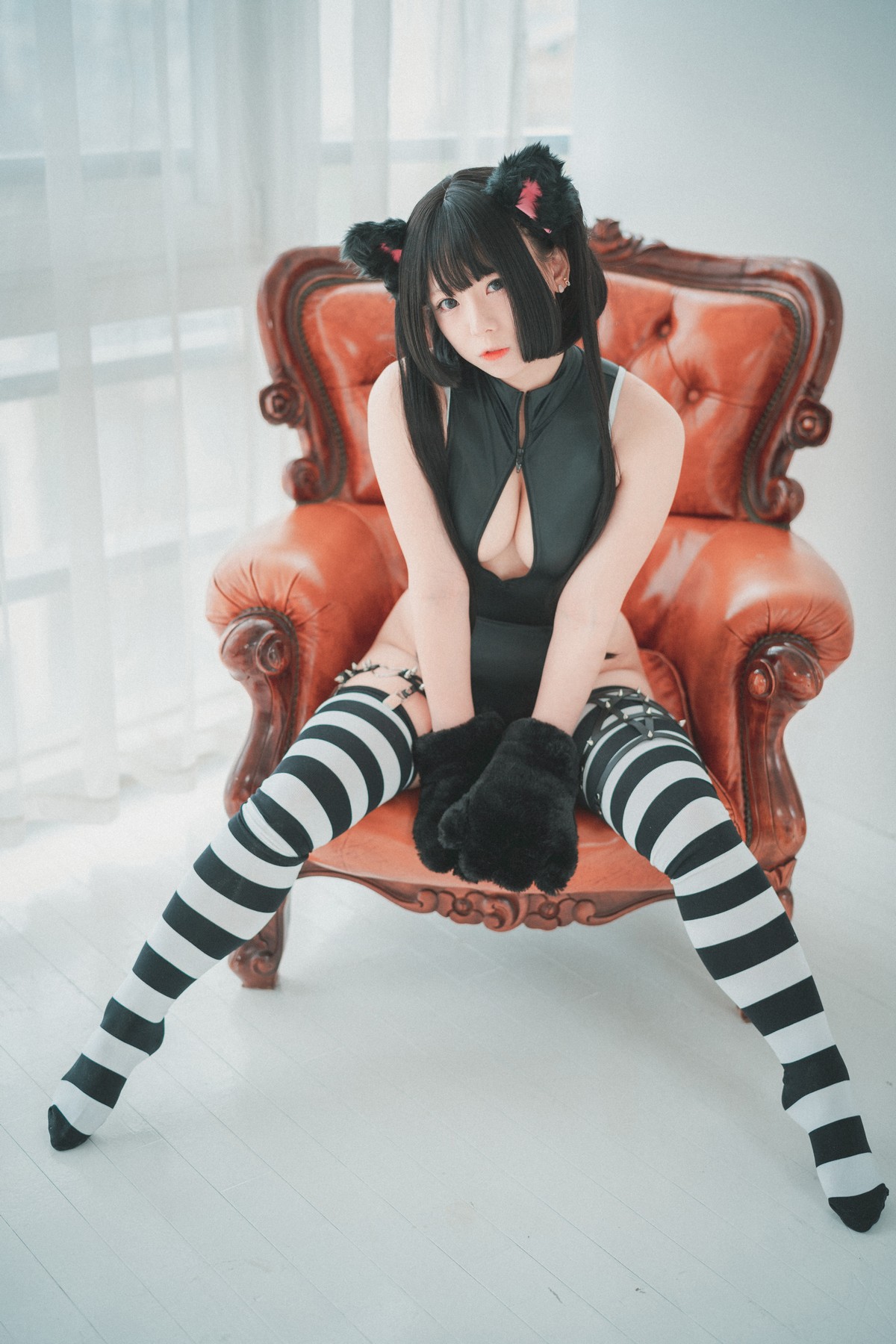 xgyw.top_[DJAWA]No.091_模特Maruemon_Realised Feral Cat主题私房黑色高叉连体衣诱惑写真55P