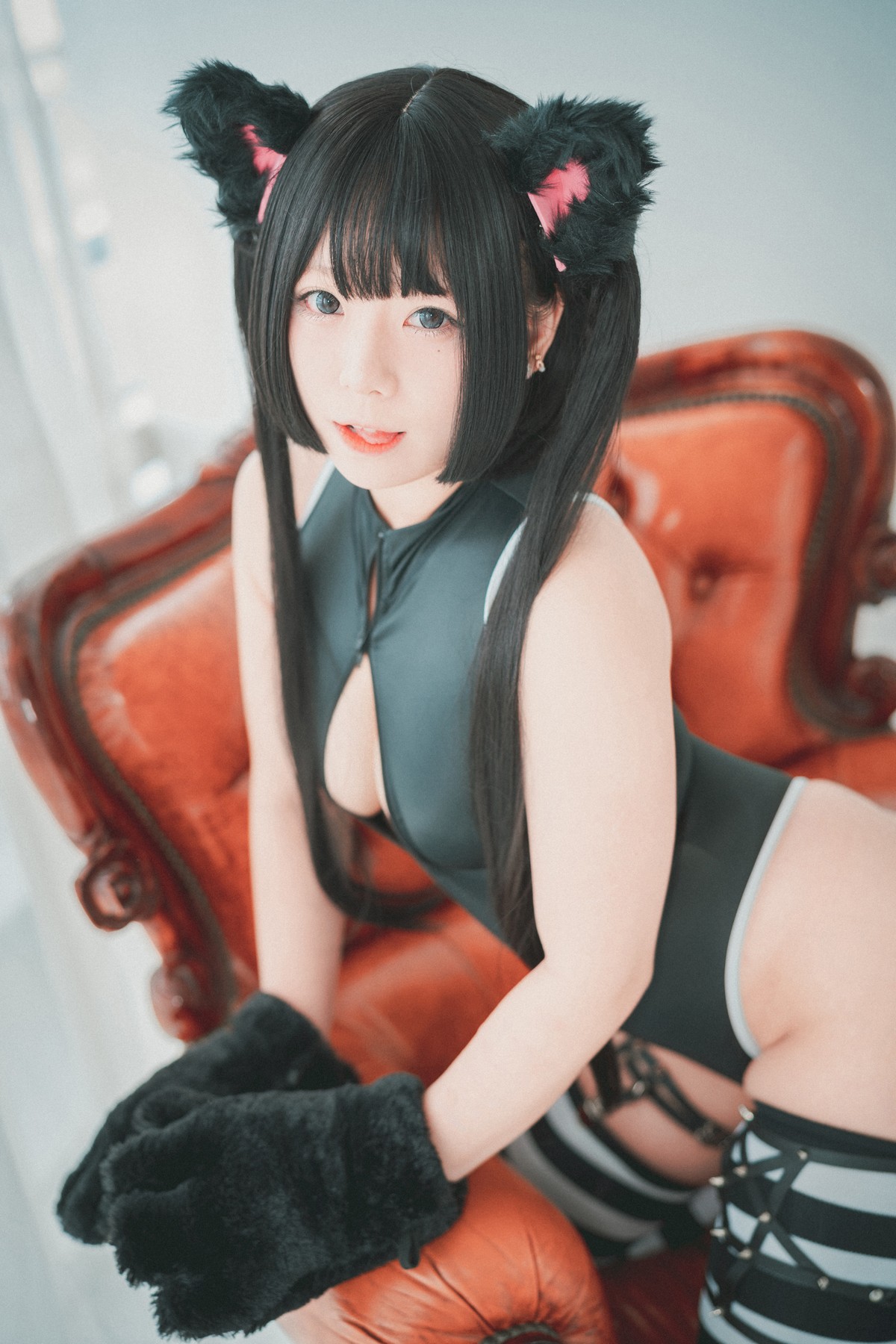 xgyw.top_[DJAWA]No.091_模特Maruemon_Realised Feral Cat主题私房黑色高叉连体衣诱惑写真55P