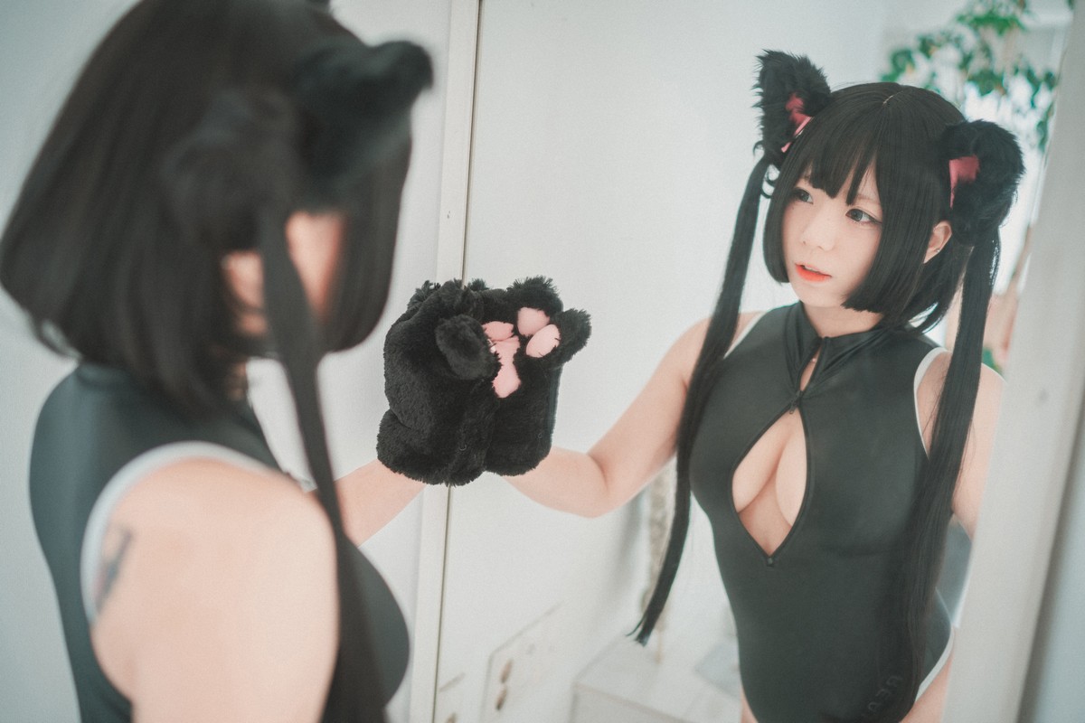 xgyw.top_[DJAWA]No.091_模特Maruemon_Realised Feral Cat主题私房黑色高叉连体衣诱惑写真55P