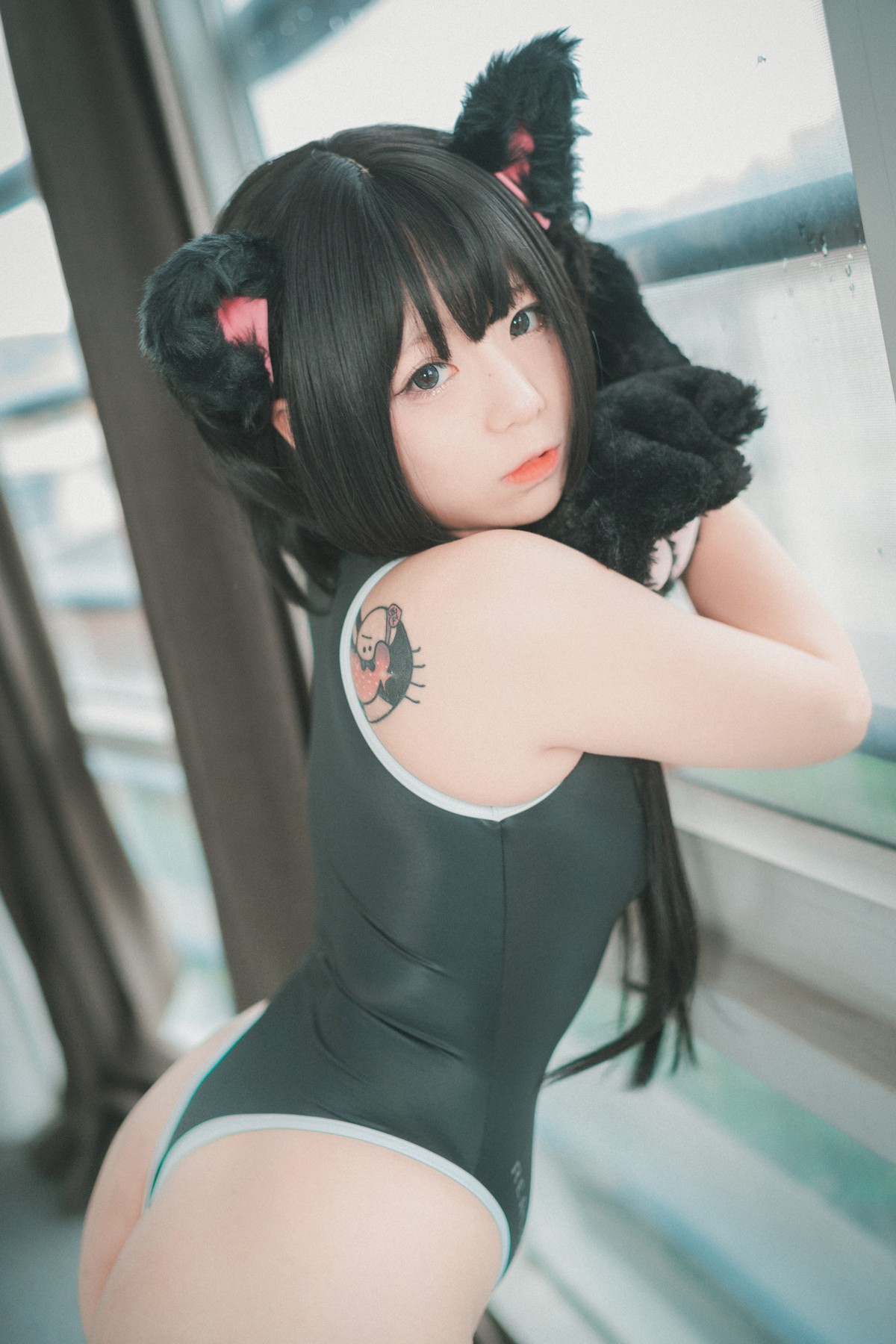 xgyw.top_[DJAWA]No.091_模特Maruemon_Realised Feral Cat主题私房黑色高叉连体衣诱惑写真55P