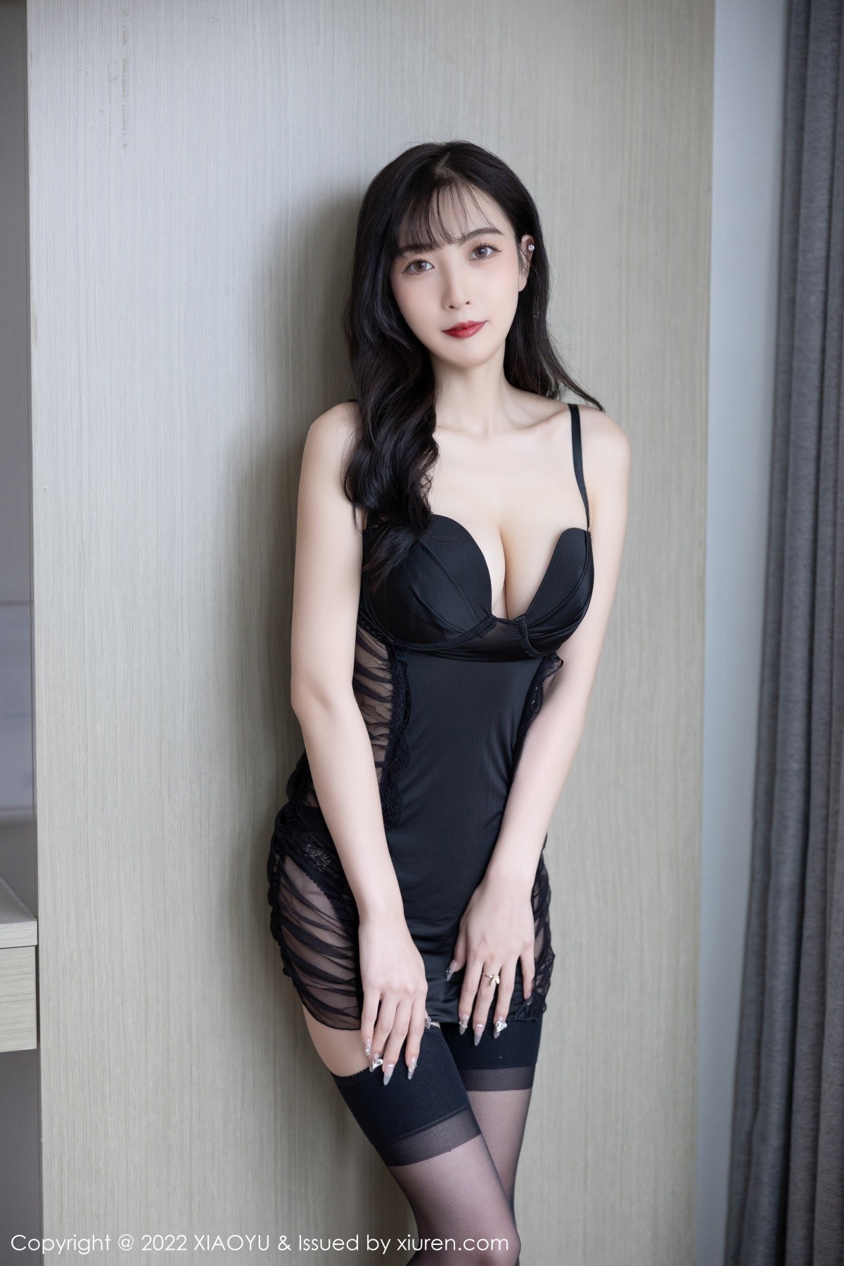 xgyw.top_[XiaoYu画语界]Vol.799_模特林星阑私房床上性感黑色内衣配黑色蕾丝吊袜撩人诱惑写真86P
