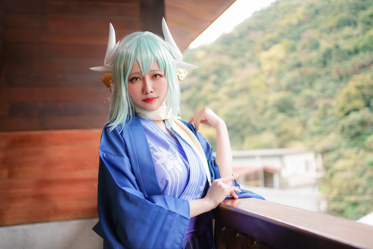 xgyw.top_Coser美女Arty亚缇Kiyohime主题温泉边半脱露白色蕾丝内衣秀豪乳翘臀诱惑写真48P