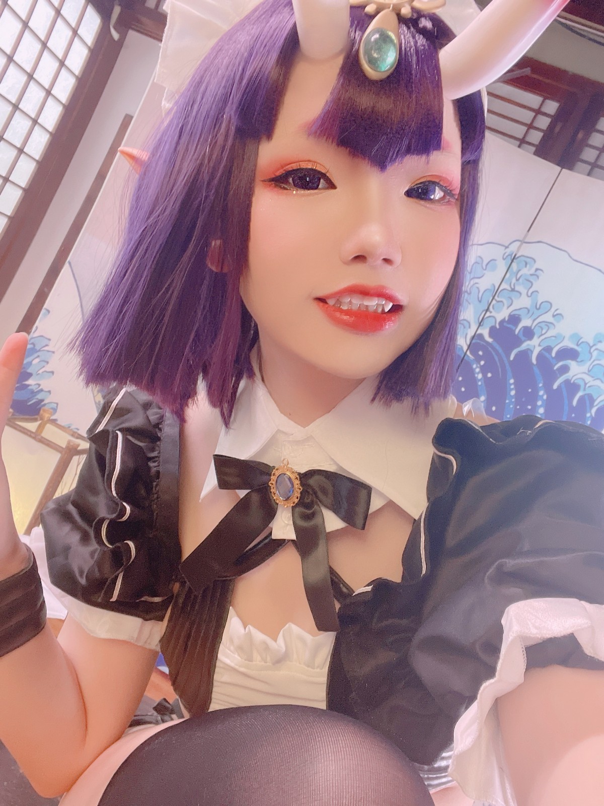 xgyw.top_动漫博主雪晴Astra酒吞童子女仆主题私房性感薄透服饰配黑丝吊袜迷人诱惑写真62P