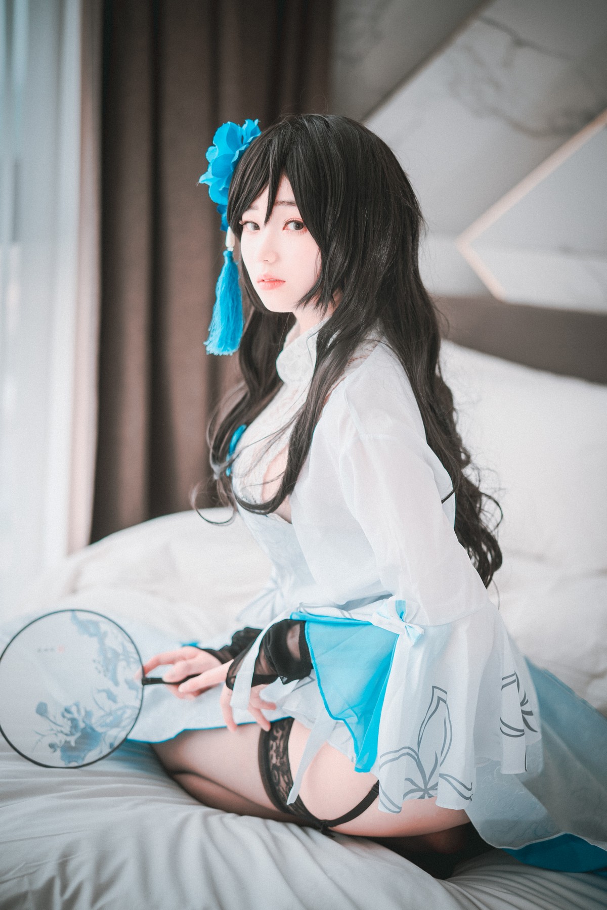 xgyw.top_[DJAWA]No.100_BamBi_Type95 Jade Noisette Rose主题性感旗袍配蕾丝吊袜诱惑写真45P