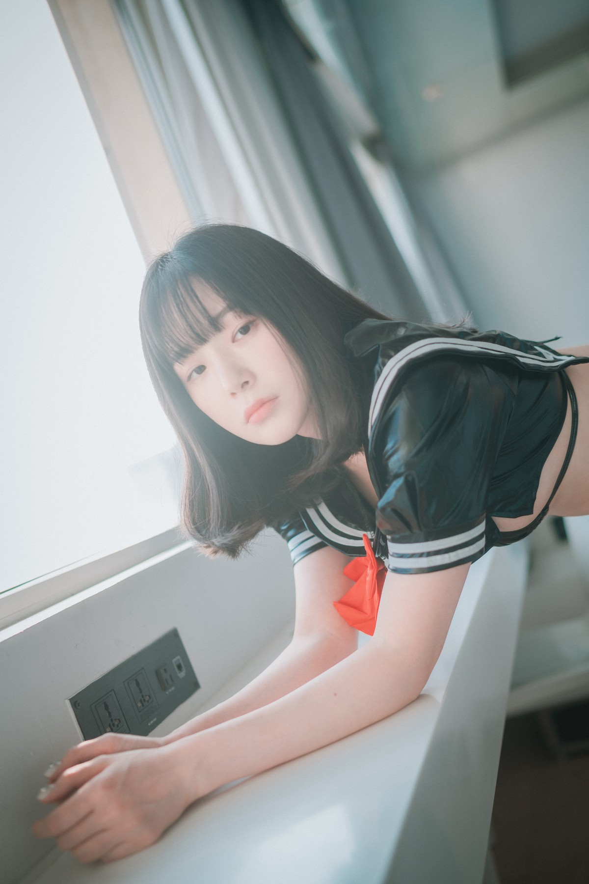 xgyw.top_[DJAWA]No.106_模特PIA_Leather Black Schoolgirl主题私房薄透连体黑丝极致诱惑写真102P
