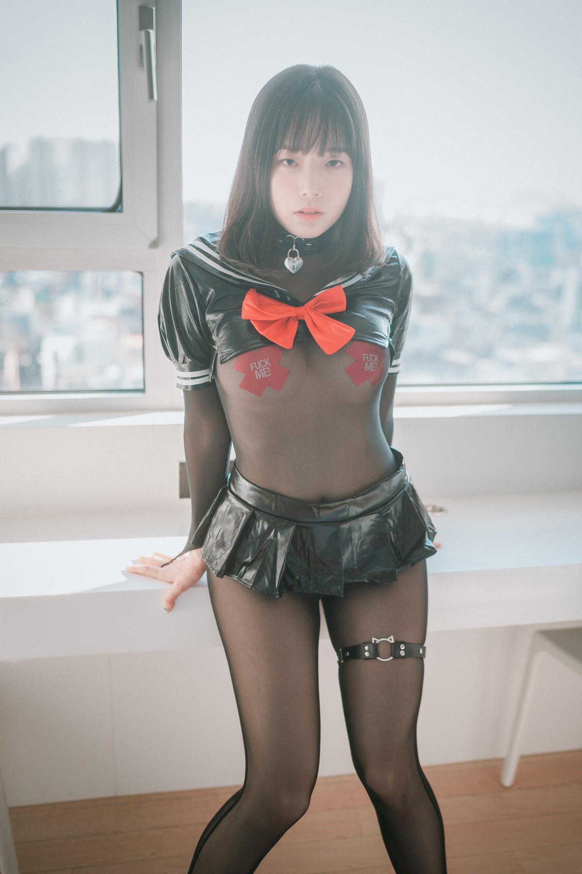 xgyw.top_[DJAWA]No.106_模特PIA_Leather Black Schoolgirl主题私房薄透连体黑丝极致诱惑写真102P