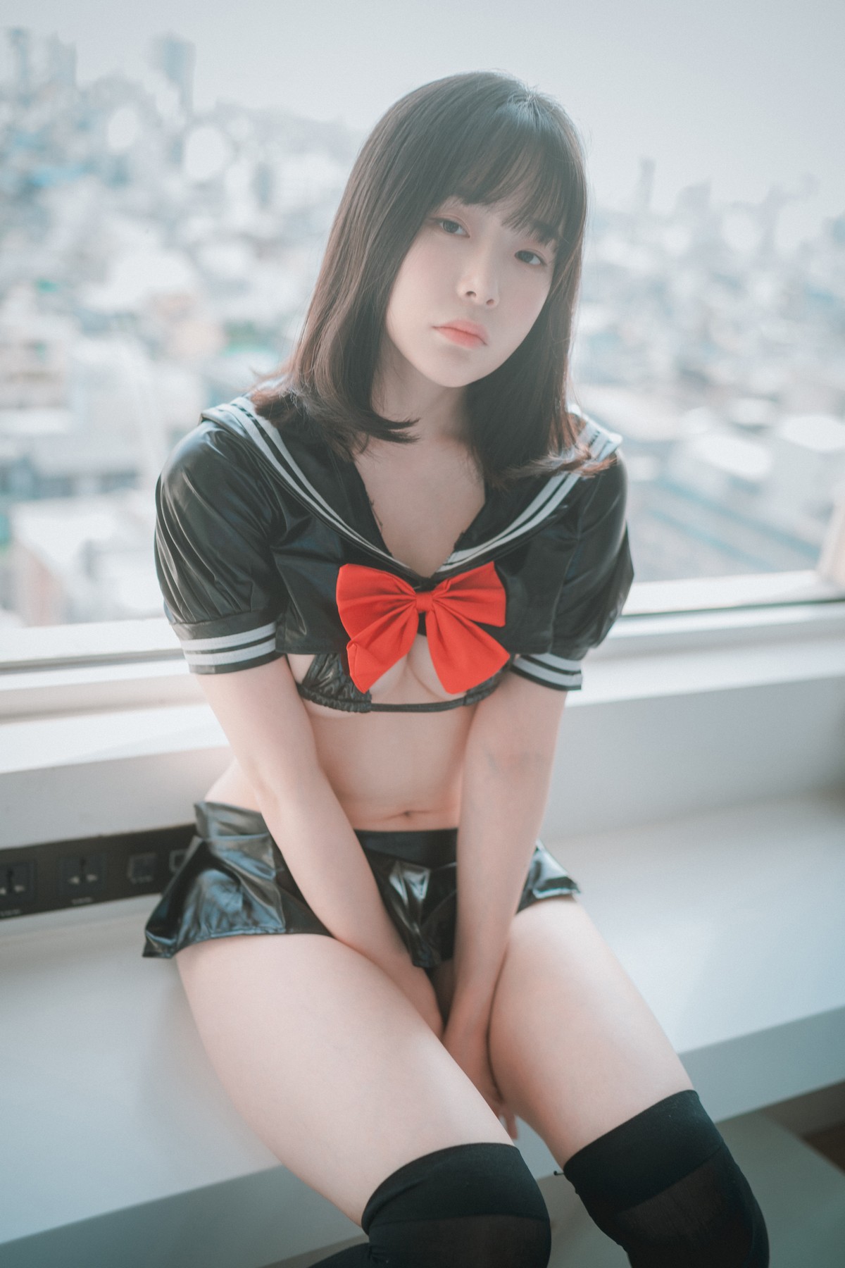 xgyw.top_[DJAWA]No.106_模特PIA_Leather Black Schoolgirl主题私房薄透连体黑丝极致诱惑写真102P