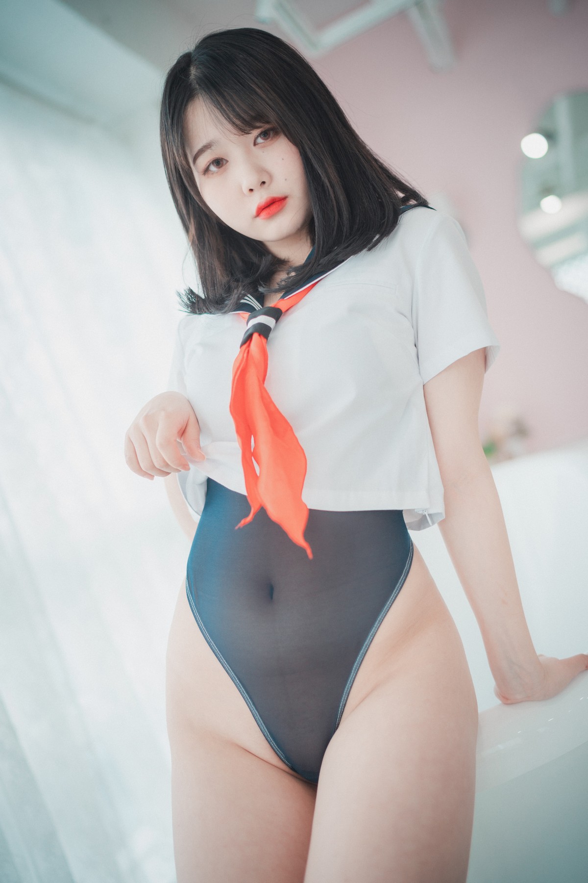 xgyw.top_[DJAWA]No.109_模特Zia_Swimming Lessons主题性感黑色连体泳衣秀翘臀美腿诱惑写真48P