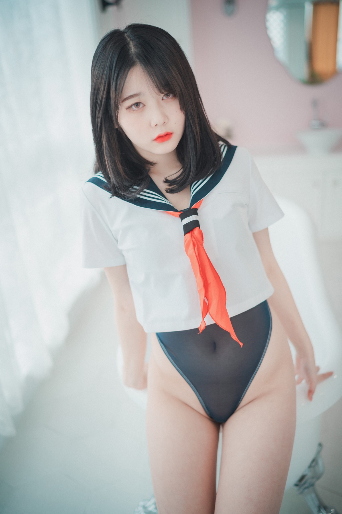 xgyw.top_[DJAWA]No.109_模特Zia_Swimming Lessons主题性感黑色连体泳衣秀翘臀美腿诱惑写真48P