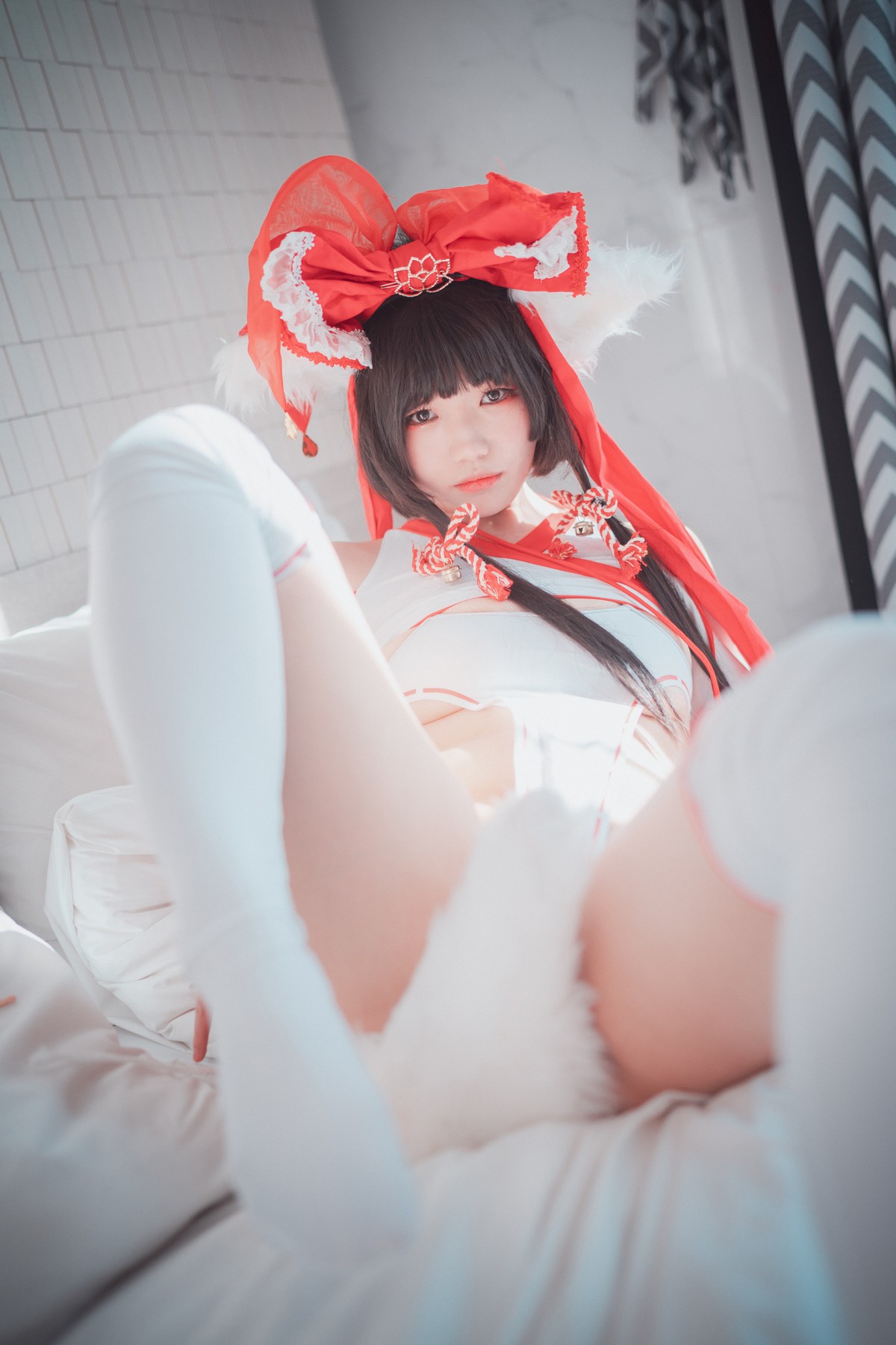 xgyw.top_[DJAWA]No.113_模特Mimmi_Kitsune Miko主题私房性感白色高叉连体衣撩人诱惑写真65P