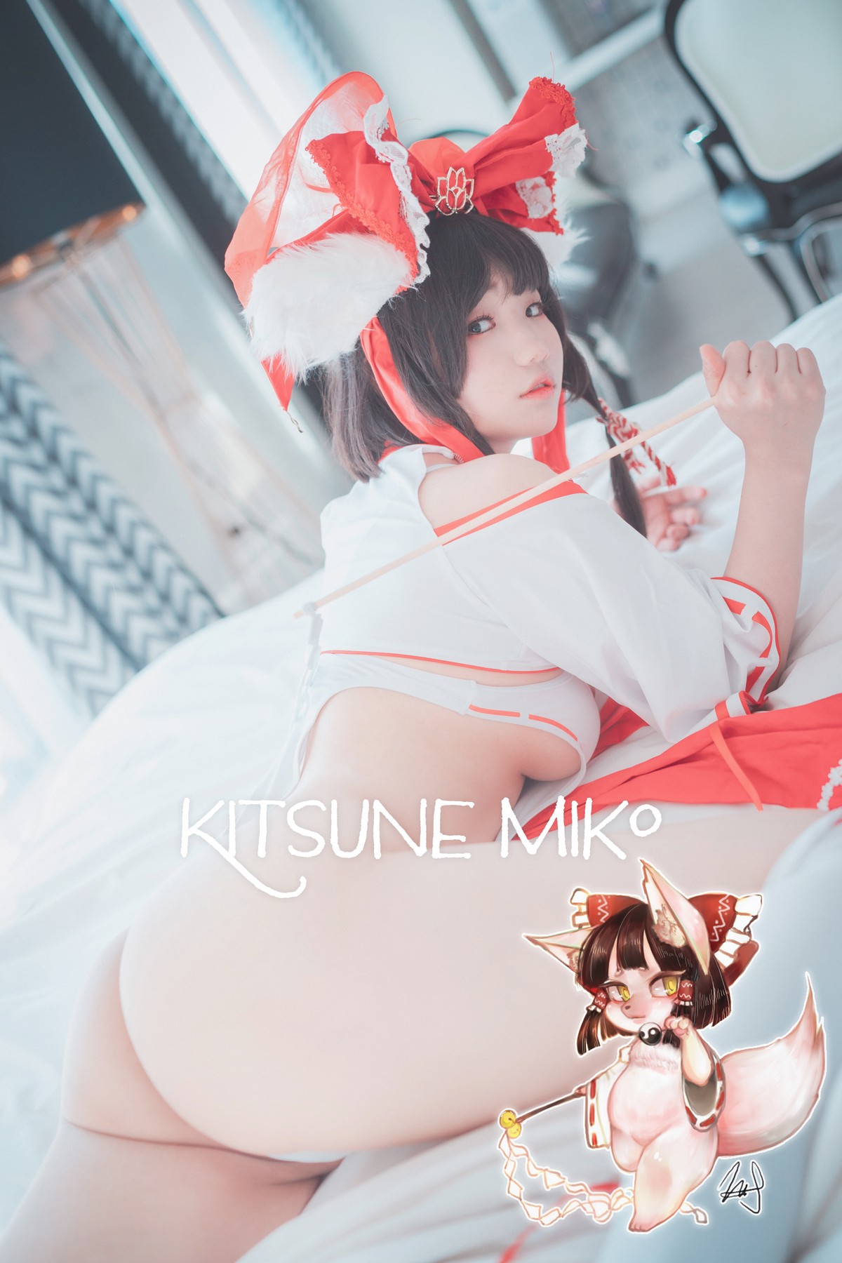 xgyw.top_[DJAWA]No.113_模特Mimmi_Kitsune Miko主题私房性感白色高叉连体衣撩人诱惑写真65P