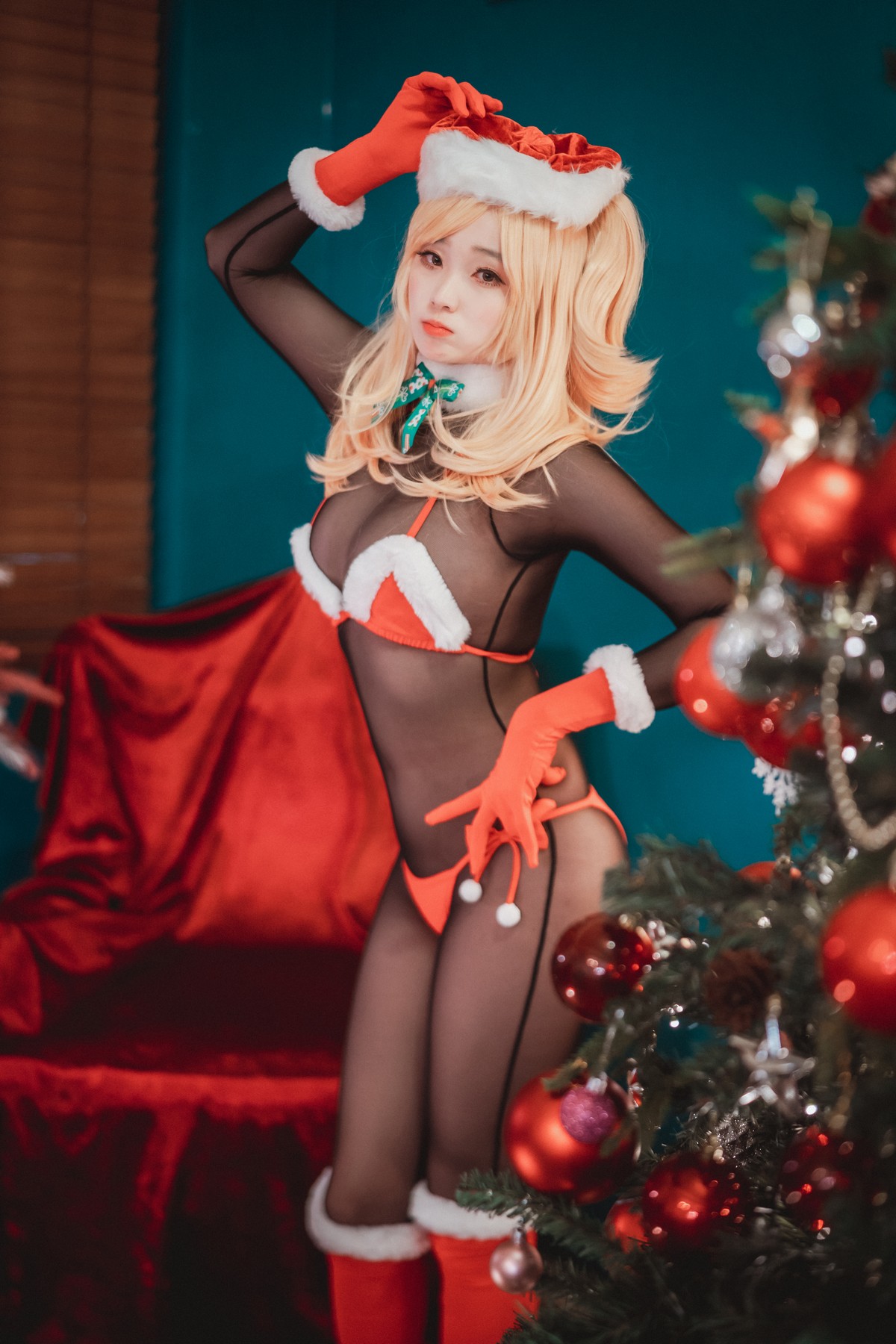 xgyw.top_[DJAWA]No.117_模特Bambi_Christmas Special主题黑色薄透连体衣秀完美身材诱惑写真47P