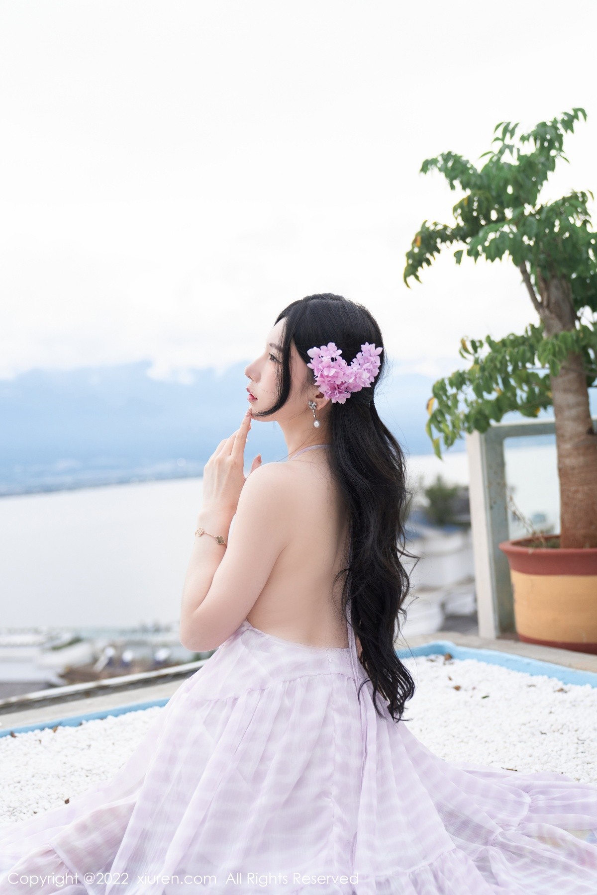 xgyw.top_XiuRen第5207期_女神周于希Sally心愿旅拍脱连衣长裙露性感白色网纱内衣诱惑写真79P