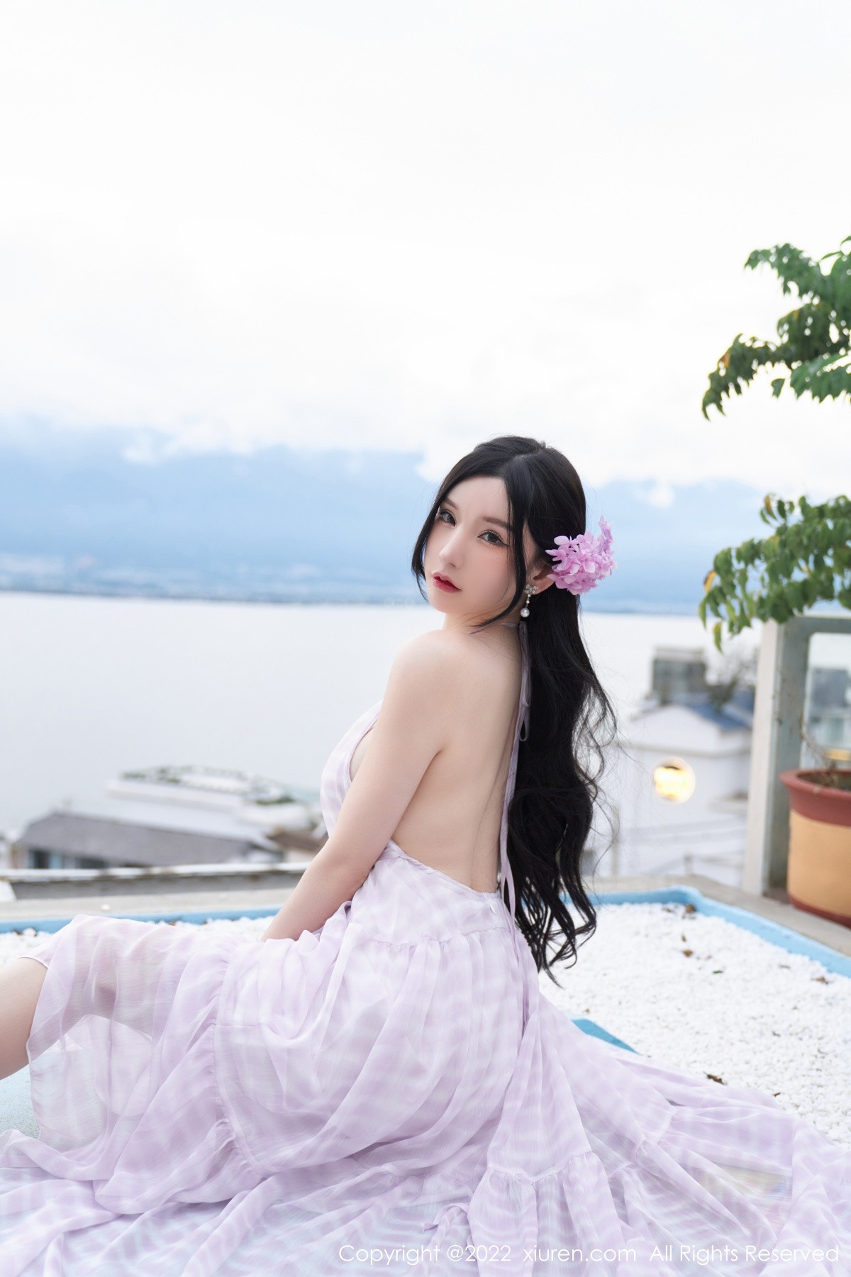 xgyw.top_XiuRen第5207期_女神周于希Sally心愿旅拍脱连衣长裙露性感白色网纱内衣诱惑写真79P