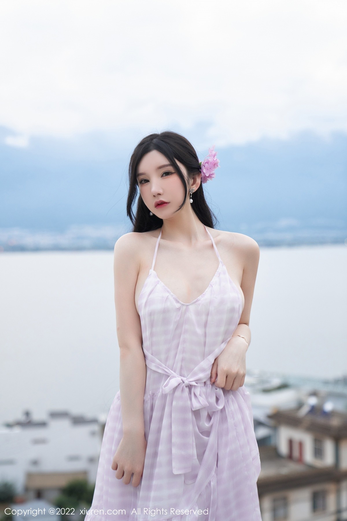 xgyw.top_XiuRen第5207期_女神周于希Sally心愿旅拍脱连衣长裙露性感白色网纱内衣诱惑写真79P