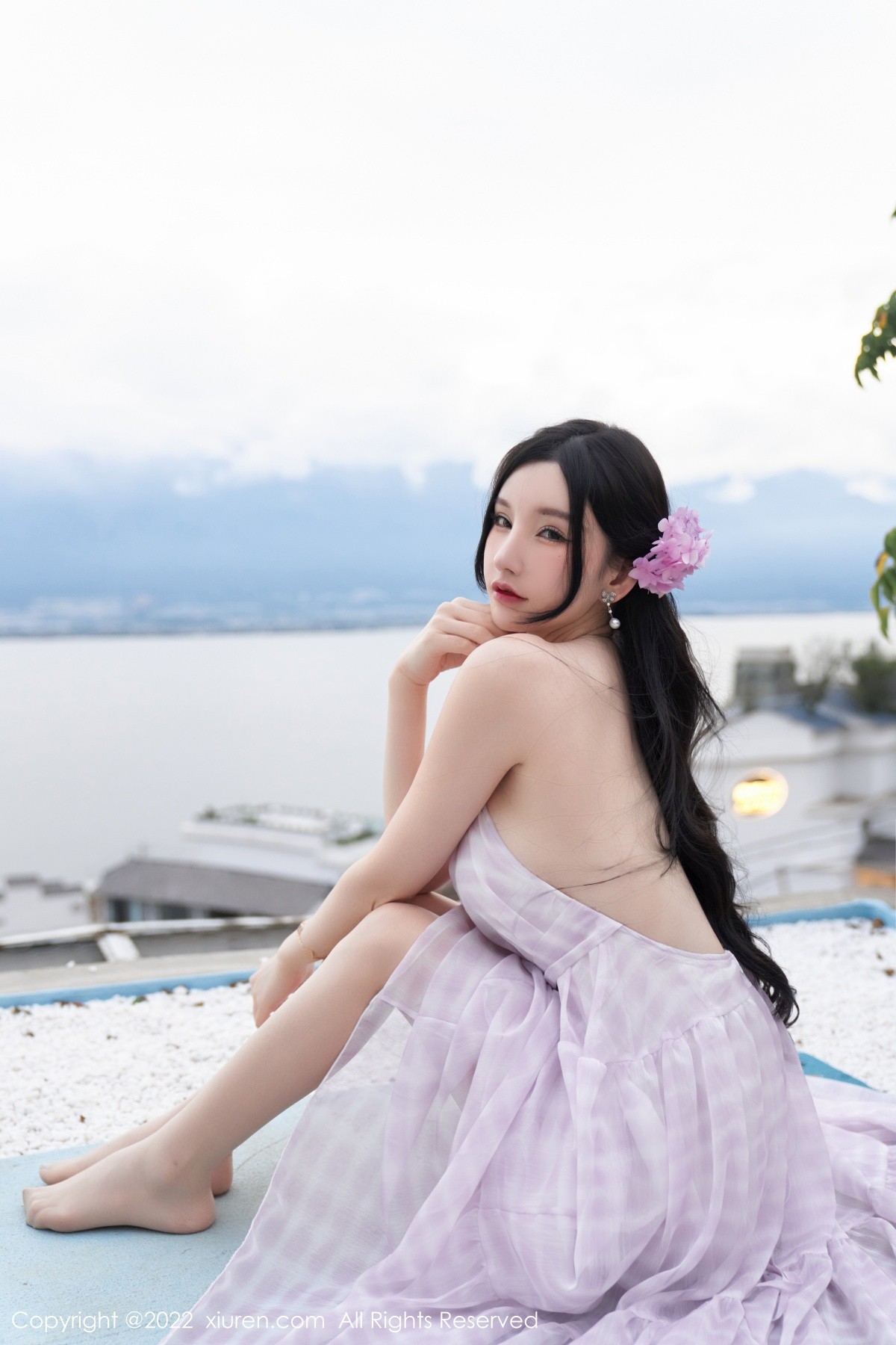 xgyw.top_XiuRen第5207期_女神周于希Sally心愿旅拍脱连衣长裙露性感白色网纱内衣诱惑写真79P