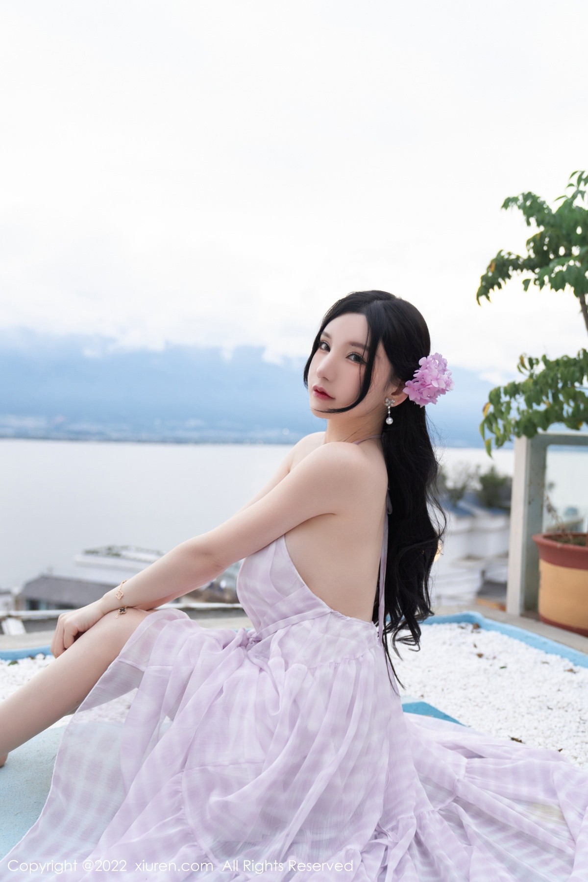 xgyw.top_XiuRen第5207期_女神周于希Sally心愿旅拍脱连衣长裙露性感白色网纱内衣诱惑写真79P