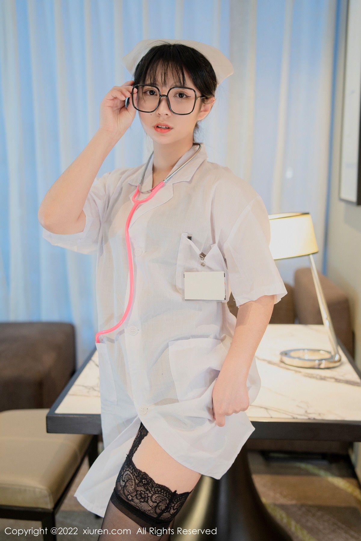 xgyw.top_XiuRen第5202期_模特久久Aimee私房性感白衣天使服饰下黑色蕾丝内衣诱惑写真62P