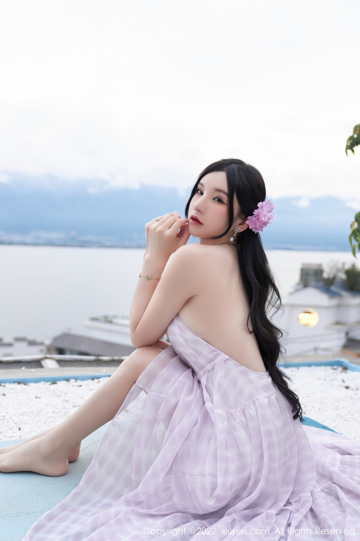 xgyw.top_XiuRen第5207期_女神周于希Sally心愿旅拍脱连衣长裙露性感白色网纱内衣诱惑写真79P