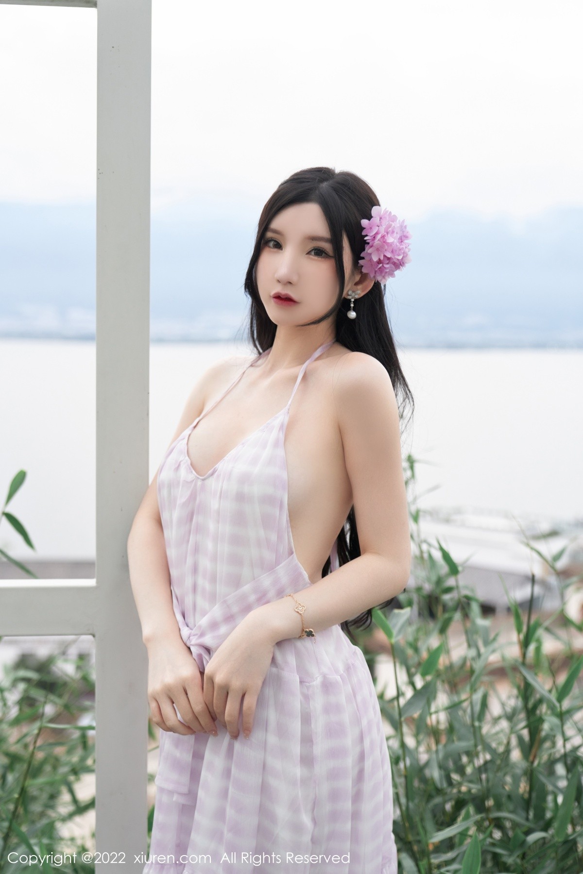xgyw.top_XiuRen第5207期_女神周于希Sally心愿旅拍脱连衣长裙露性感白色网纱内衣诱惑写真79P