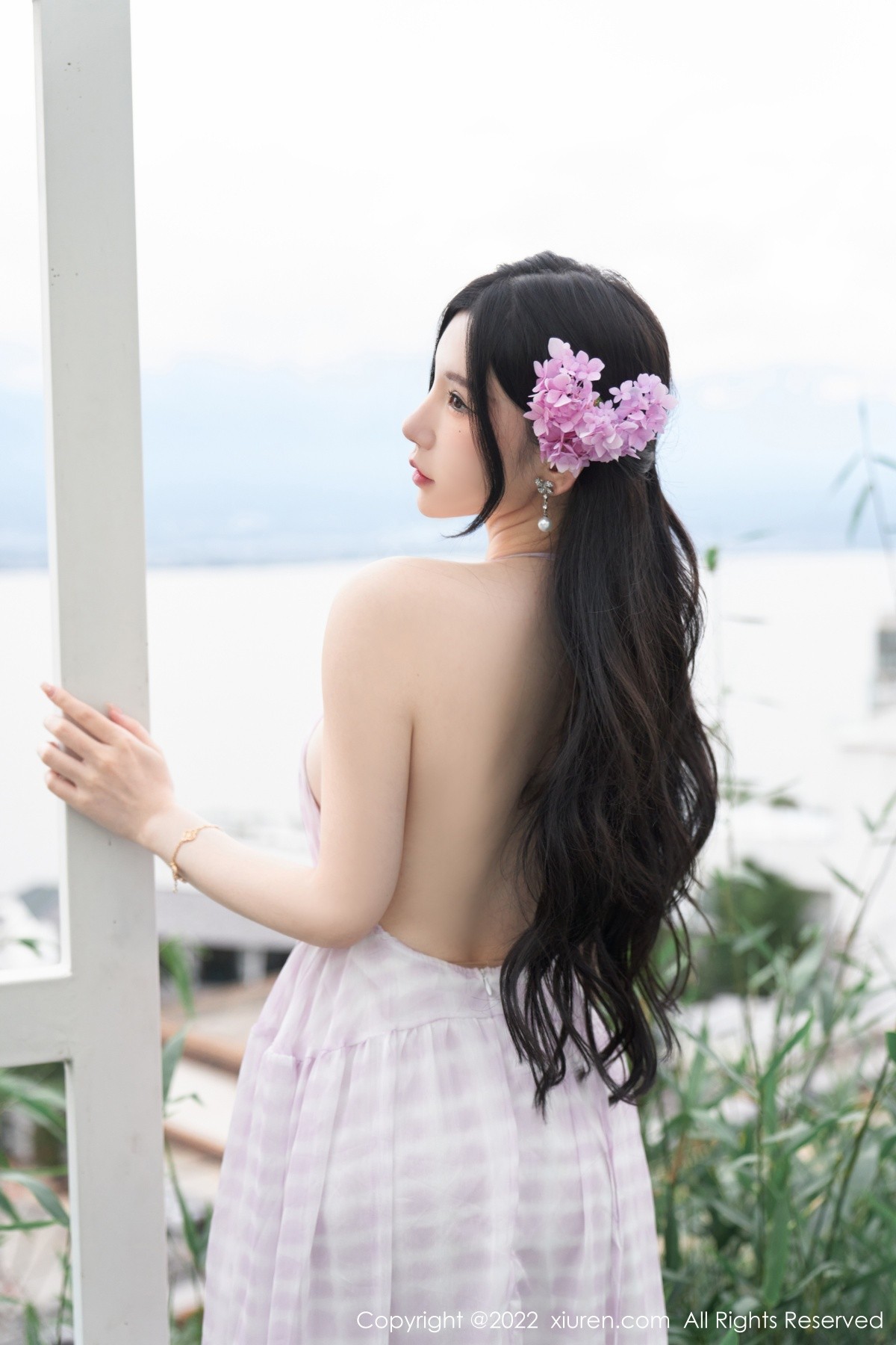 xgyw.top_XiuRen第5207期_女神周于希Sally心愿旅拍脱连衣长裙露性感白色网纱内衣诱惑写真79P