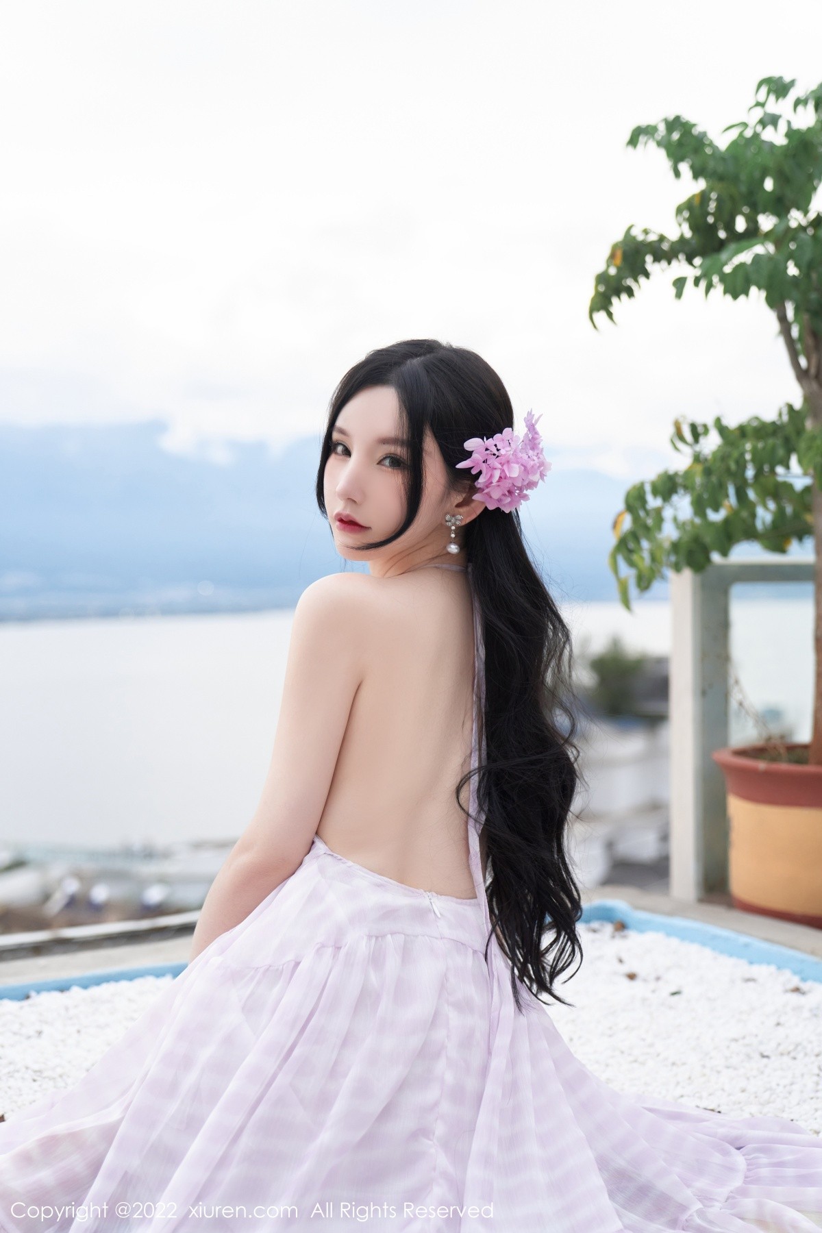 xgyw.top_XiuRen第5207期_女神周于希Sally心愿旅拍脱连衣长裙露性感白色网纱内衣诱惑写真79P