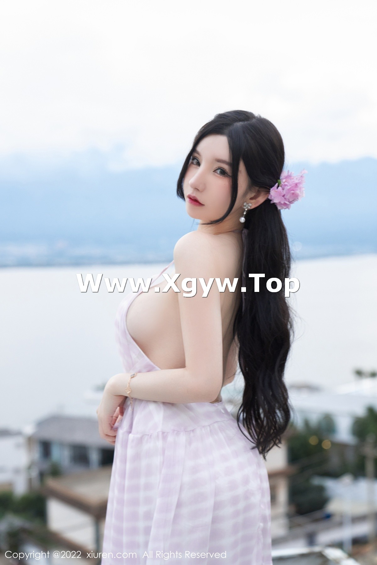 xgyw.top_XiuRen第5207期_女神周于希Sally心愿旅拍脱连衣长裙露性感白色网纱内衣诱惑写真79P