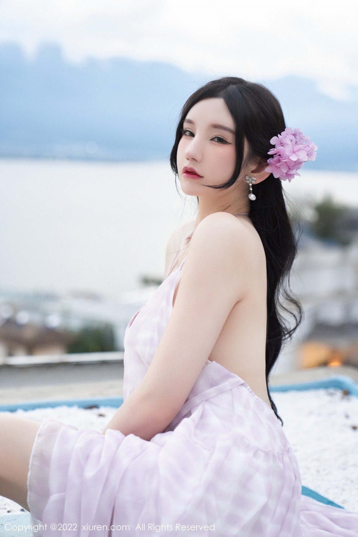 xgyw.top_XiuRen第5207期_女神周于希Sally心愿旅拍脱连衣长裙露性感白色网纱内衣诱惑写真79P