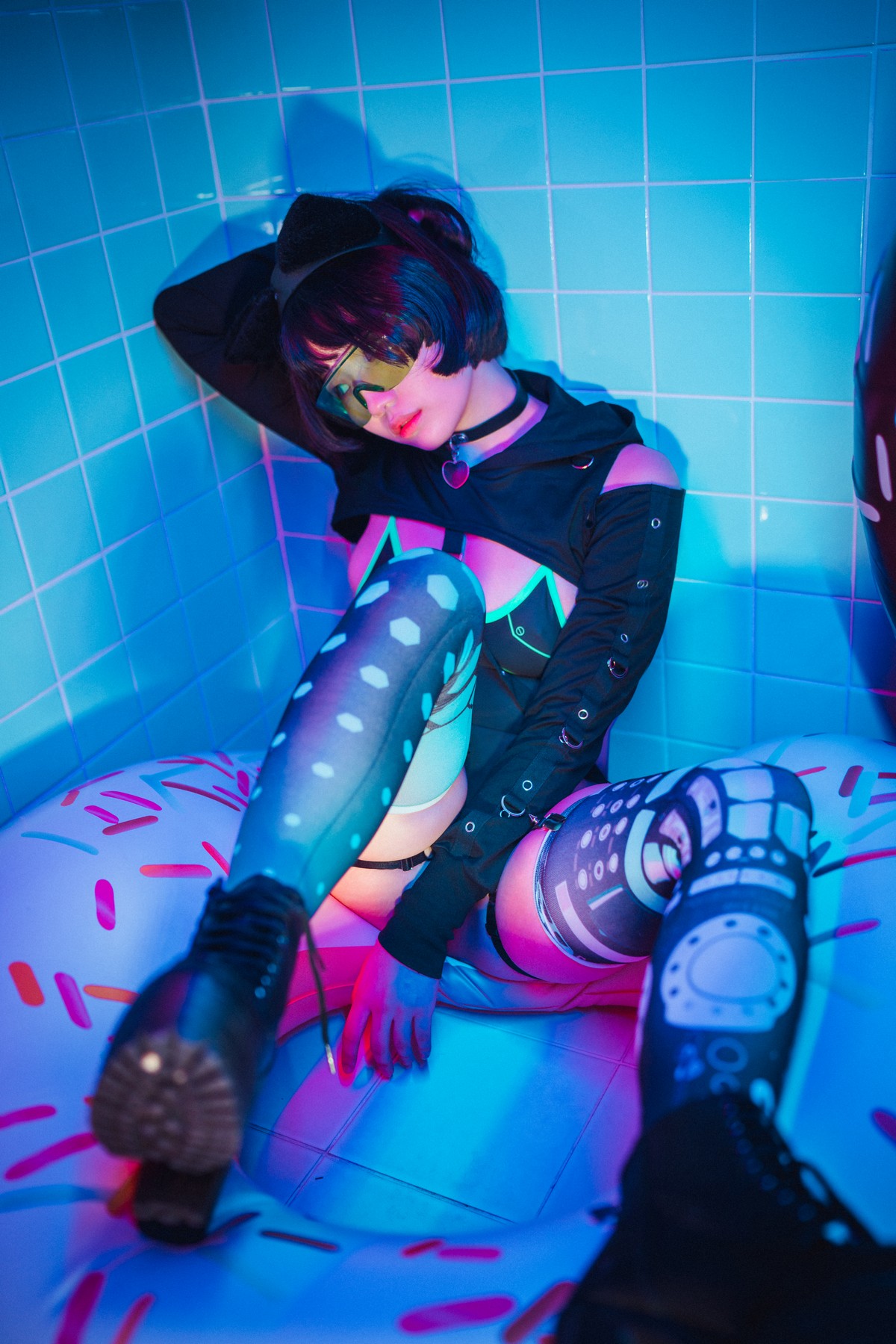 xgyw.top_[DJAWA]No.126_模特Mimmi_Cyberpunk Girl主题私房黑色高叉连体衣秀完美身材诱惑写真41P