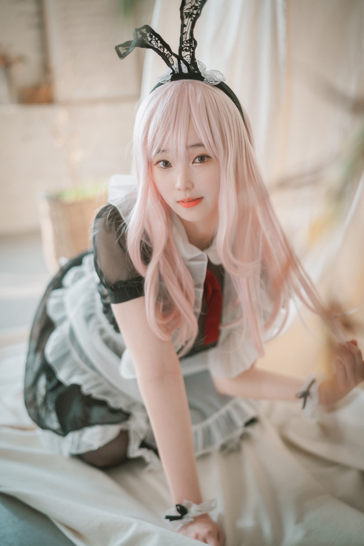 xgyw.top_[DJAWA]No.122_模特Bambi_Sheer Bunny Maid主题薄透服饰配黑丝吊袜秀美腿诱惑写真51P