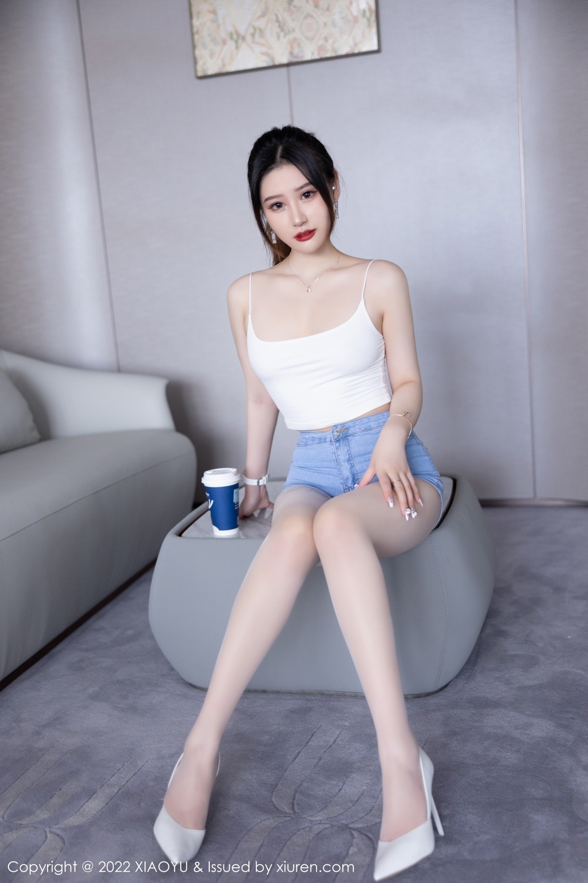 xgyw.top_[XiaoYu画语界]Vol.813_模特张欣欣私房浴室白色轻透吊带配超薄无内肉丝撩人诱惑写真73P