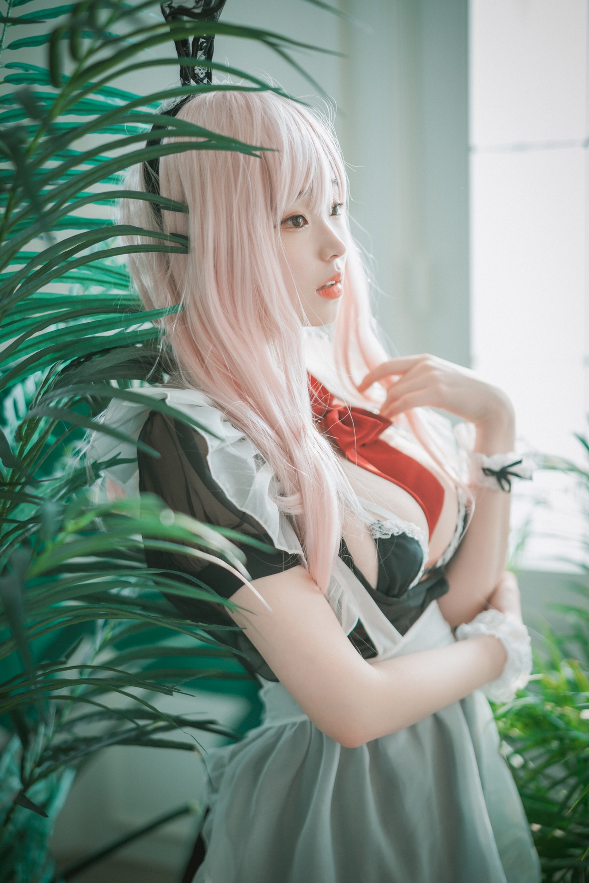 xgyw.top_[DJAWA]No.122_模特Bambi_Sheer Bunny Maid主题薄透服饰配黑丝吊袜秀美腿诱惑写真51P