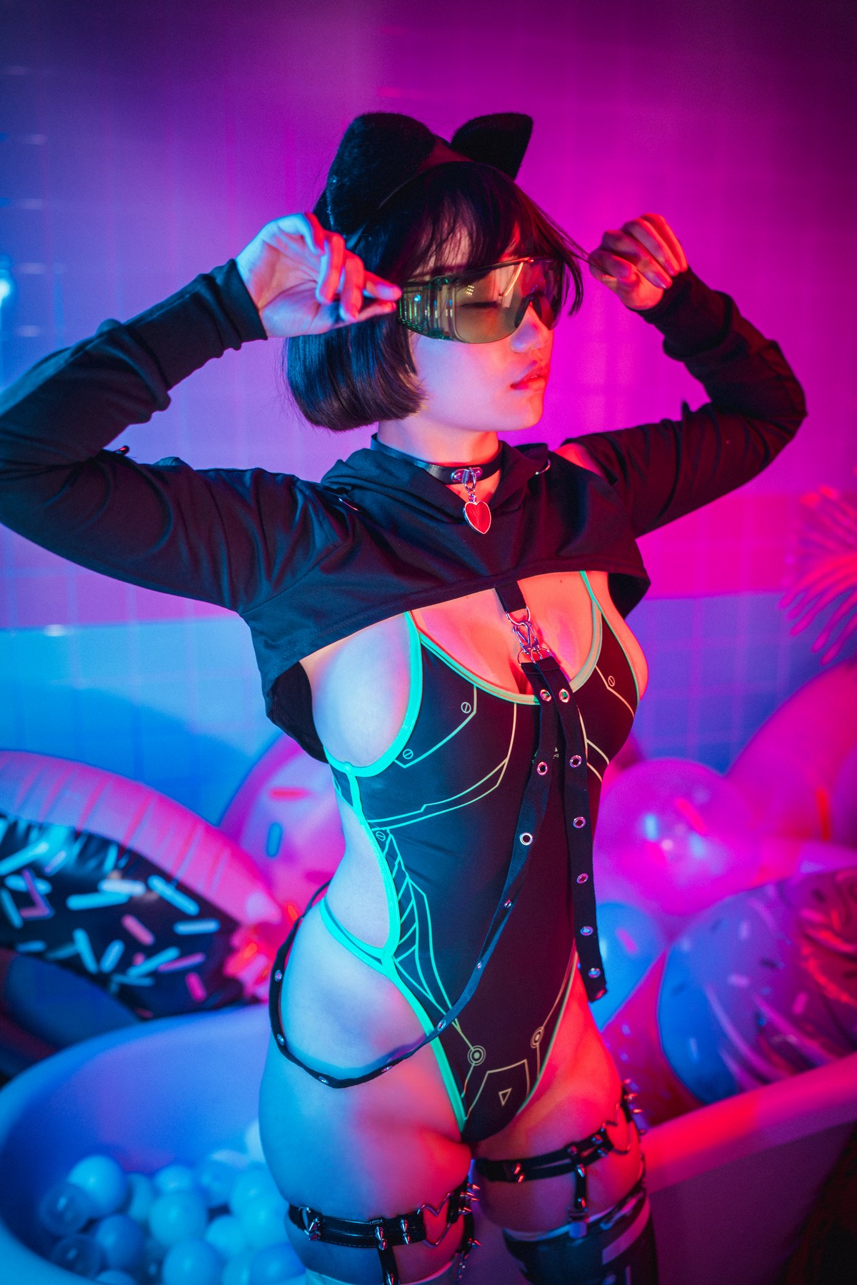 xgyw.top_[DJAWA]No.126_模特Mimmi_Cyberpunk Girl主题私房黑色高叉连体衣秀完美身材诱惑写真41P