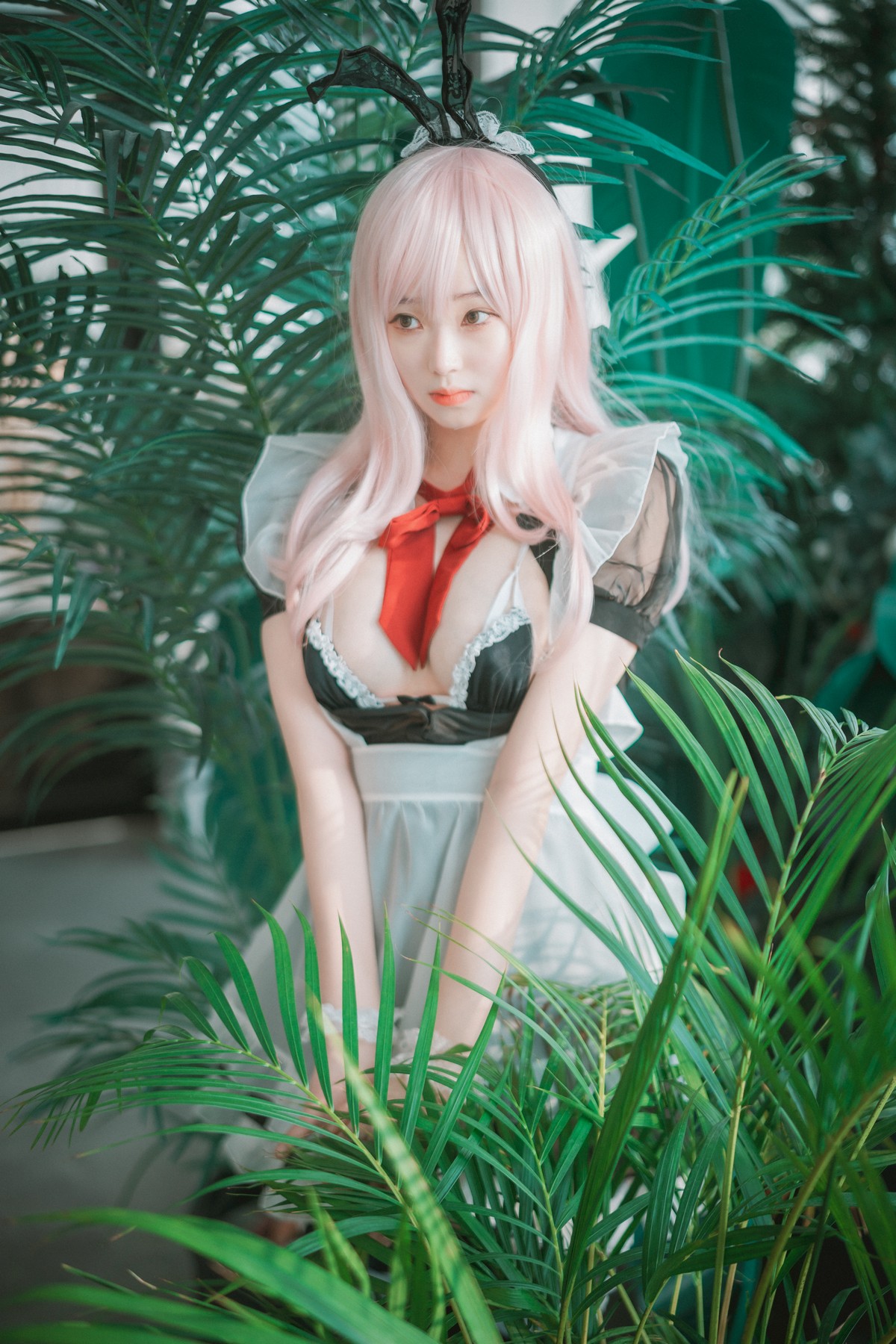 xgyw.top_[DJAWA]No.122_模特Bambi_Sheer Bunny Maid主题薄透服饰配黑丝吊袜秀美腿诱惑写真51P