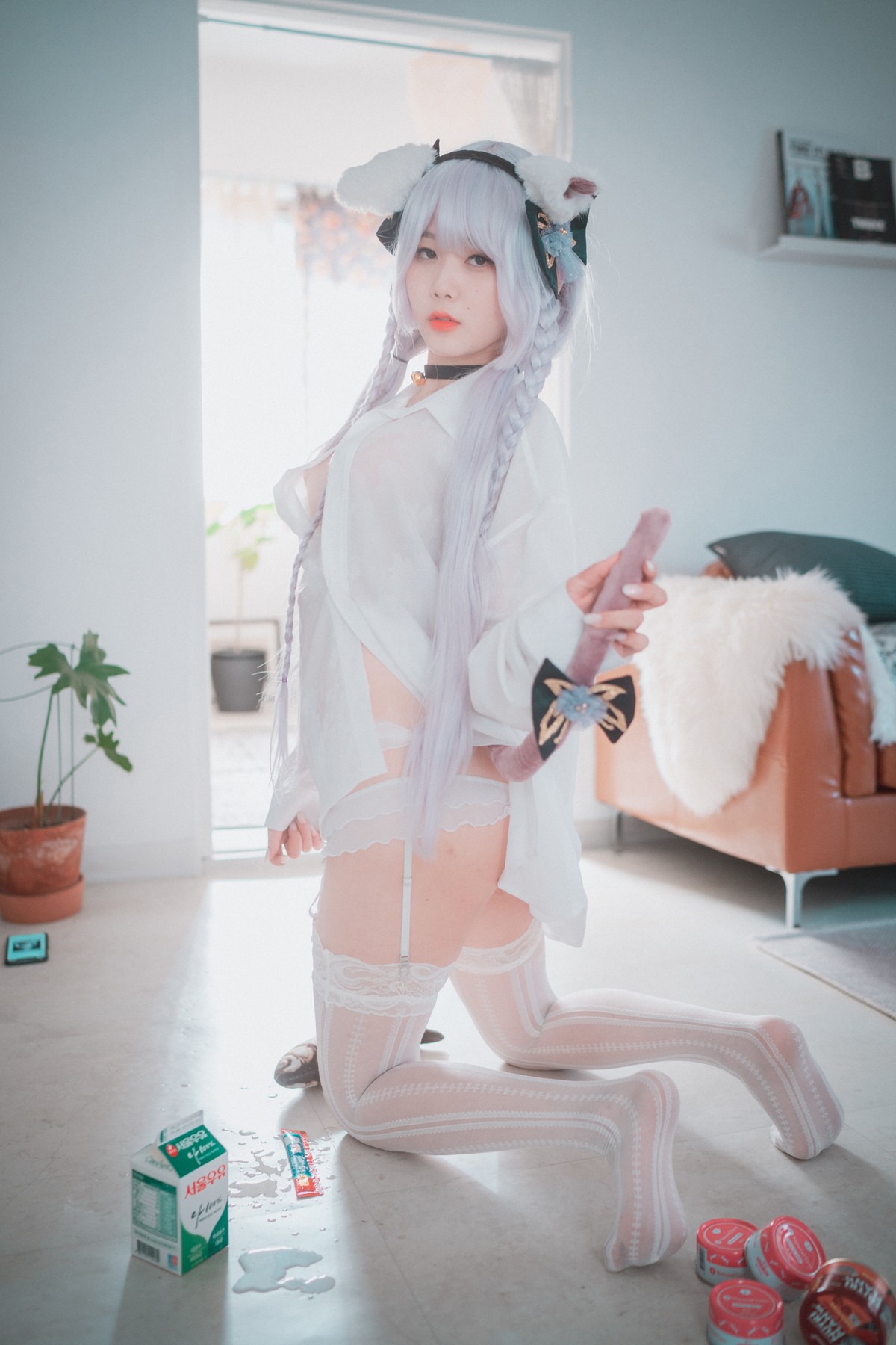 xgyw.top_[DJAWA]No.124_模特Zia_Perrault The Milk Thief主题薄透白衬衫配蕾丝吊袜诱惑写真69P