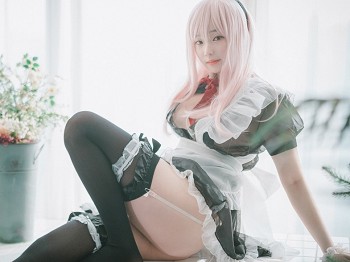 [DJAWA]No.122_车模Bambi_Sheer Bunny Maid主题薄透服饰配黑色丝袜吊袜秀美腿骚扰写真51P