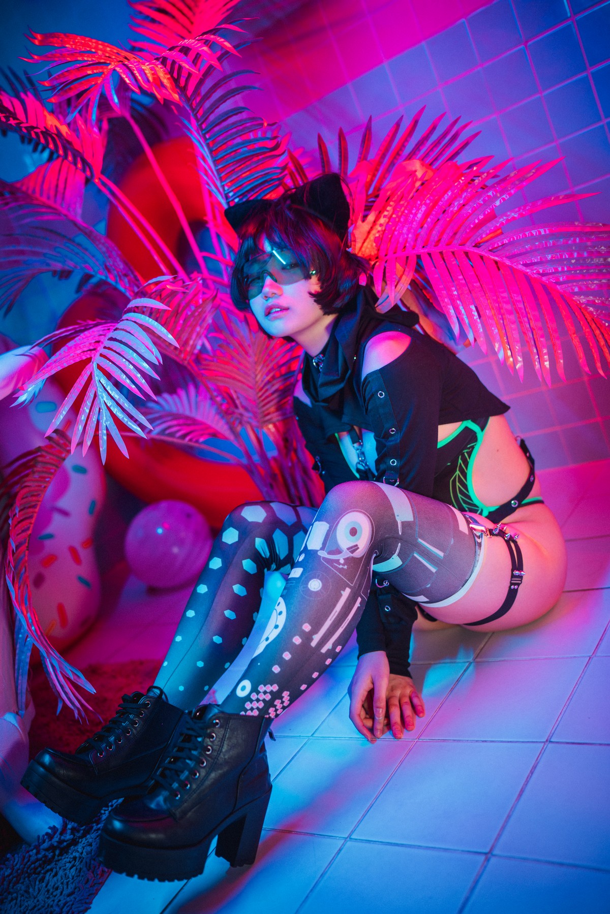 xgyw.top_[DJAWA]No.126_模特Mimmi_Cyberpunk Girl主题私房黑色高叉连体衣秀完美身材诱惑写真41P
