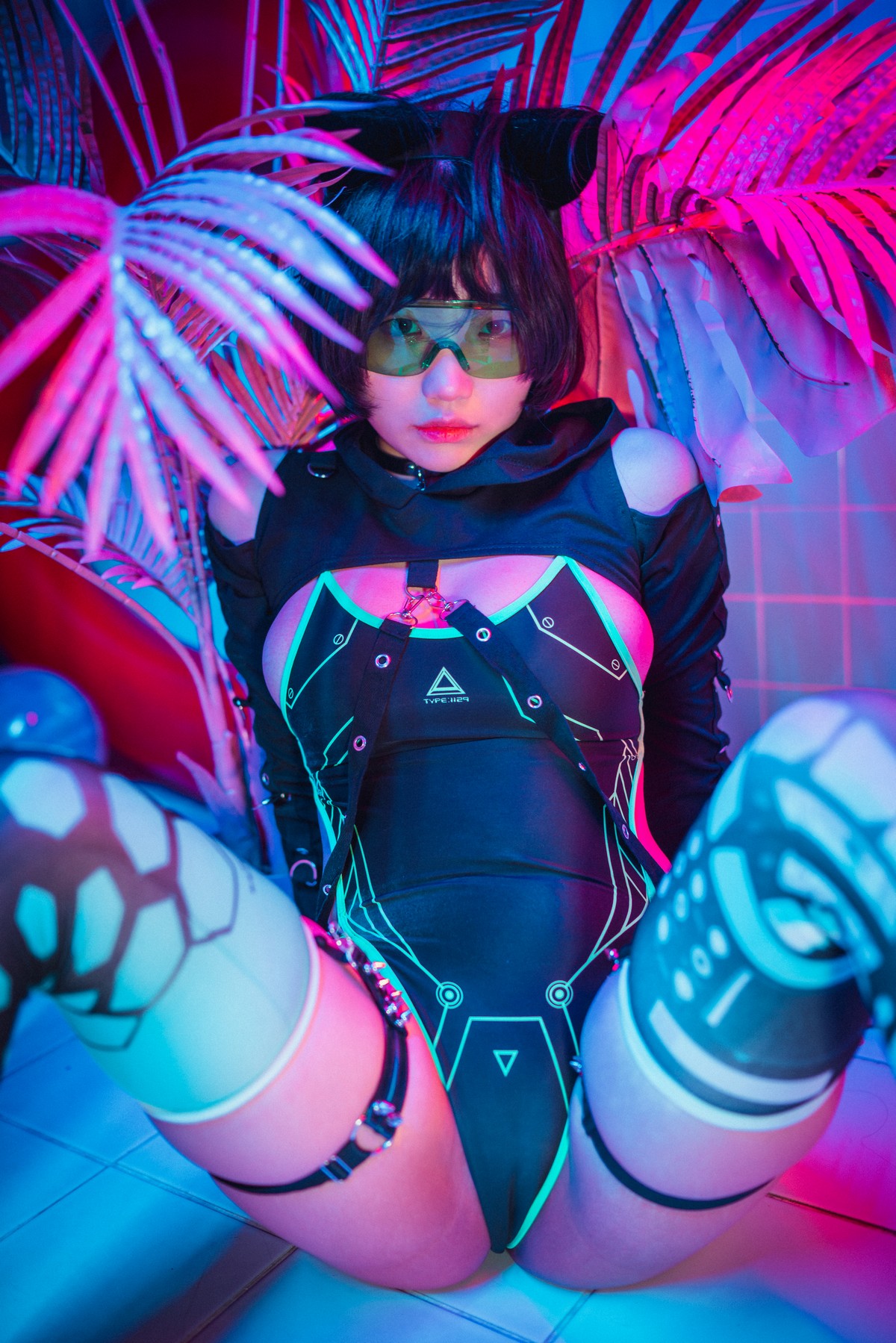 xgyw.top_[DJAWA]No.126_模特Mimmi_Cyberpunk Girl主题私房黑色高叉连体衣秀完美身材诱惑写真41P