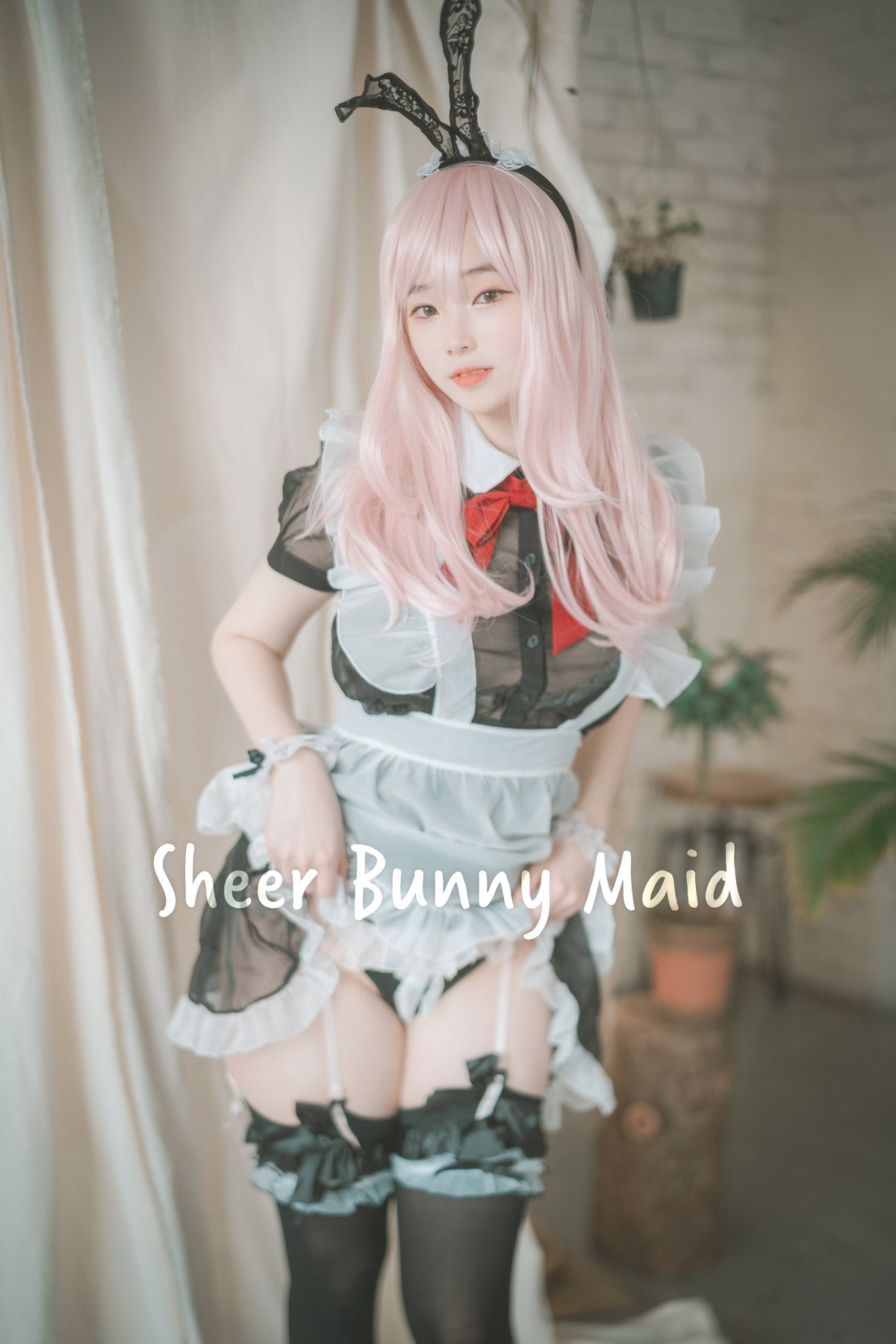 xgyw.top_[DJAWA]No.122_模特Bambi_Sheer Bunny Maid主题薄透服饰配黑丝吊袜秀美腿诱惑写真51P
