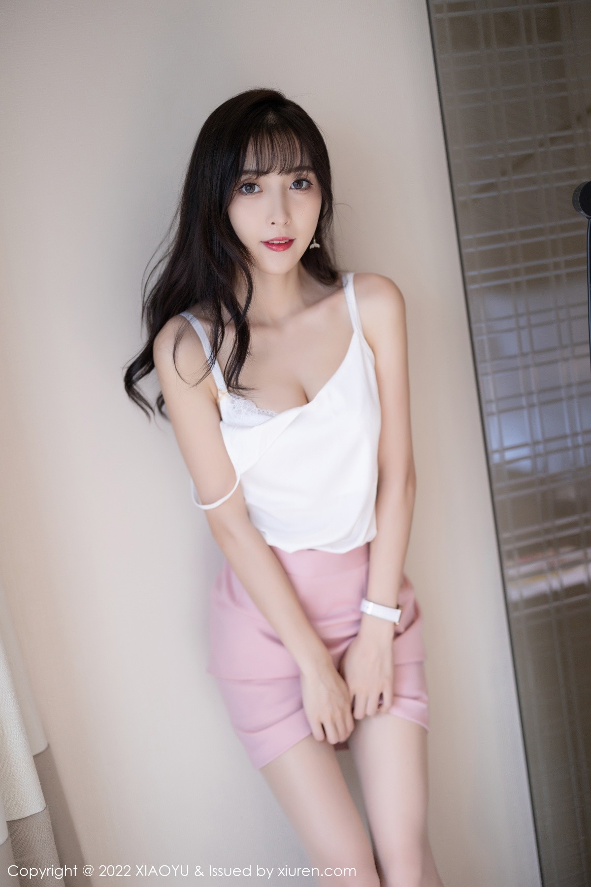 xgyw.top_[XiaoYu画语界]Vol.815_模特林星阑脱粉色职业装露性感白色蕾丝内衣配超薄肉丝诱惑写真86P