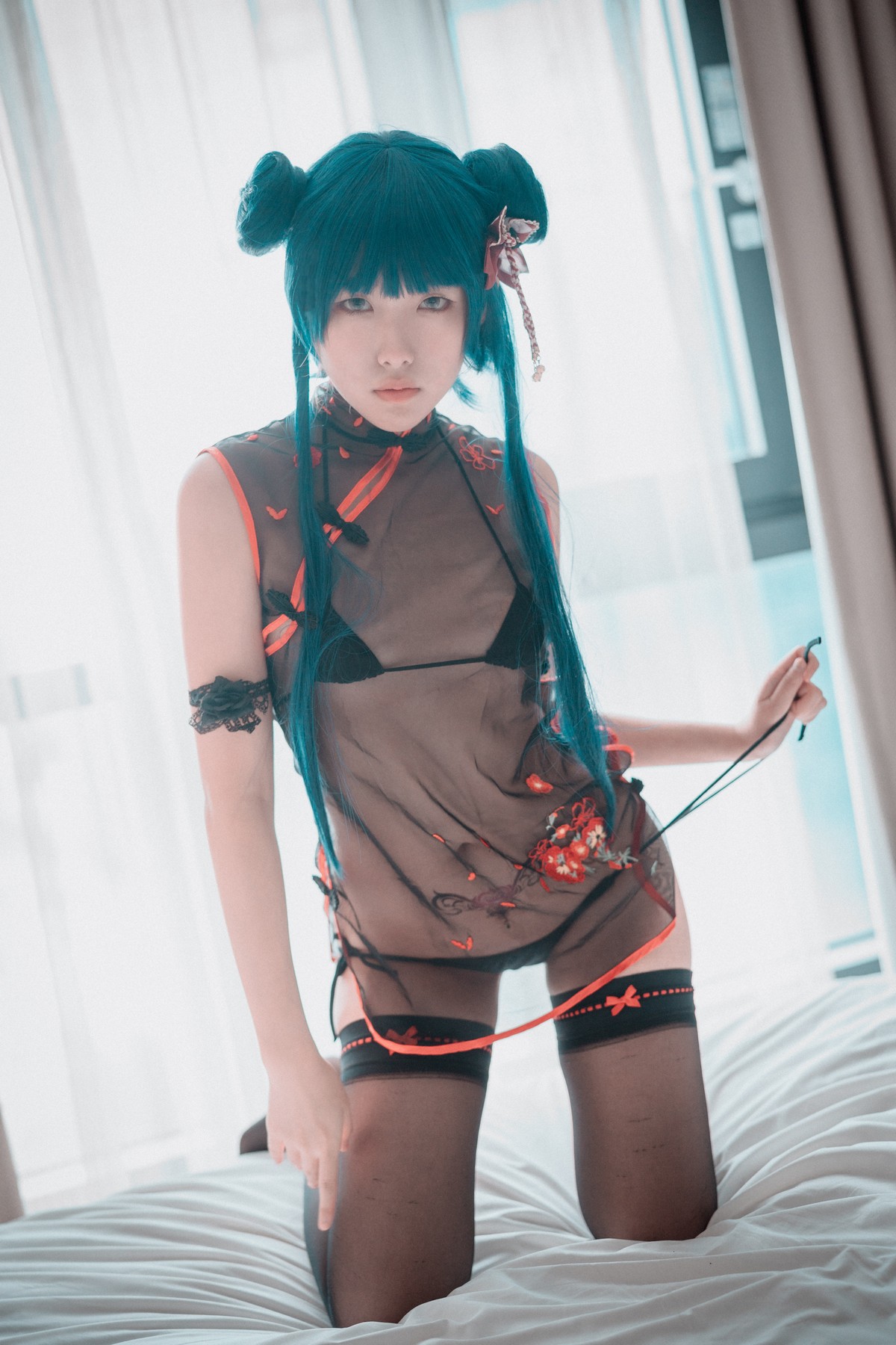 xgyw.top_[DJAWA]No.127_模特Sonson_Sheer Qipao Girl主题黑色薄透旗袍秀完美身材诱惑写真45P