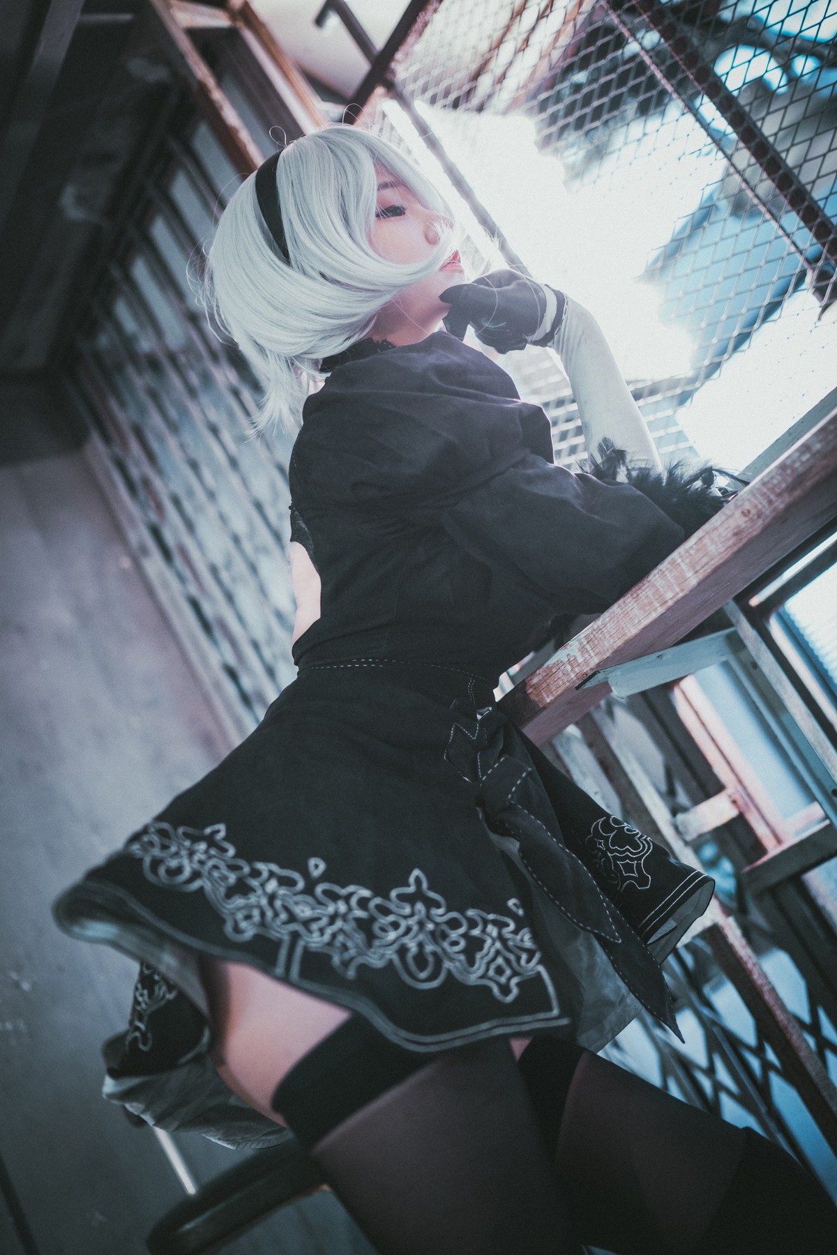 xgyw.top_[DJAWA]No.131_模特Jenny_NieR Automata 2B主题黑色服饰露白色内裤秀翘臀诱惑写真47P