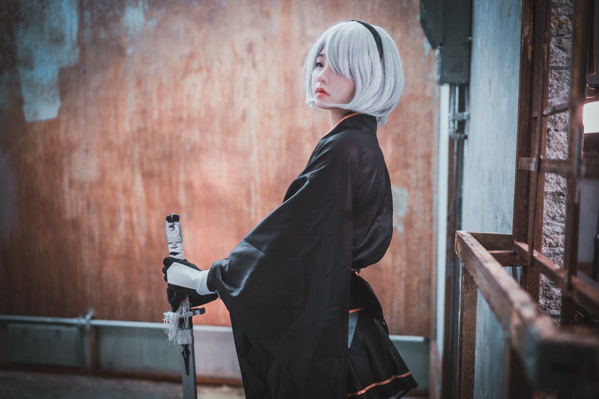 xgyw.top_[DJAWA]No.131_模特Jenny_NieR Automata 2B主题黑色服饰露白色内裤秀翘臀诱惑写真47P