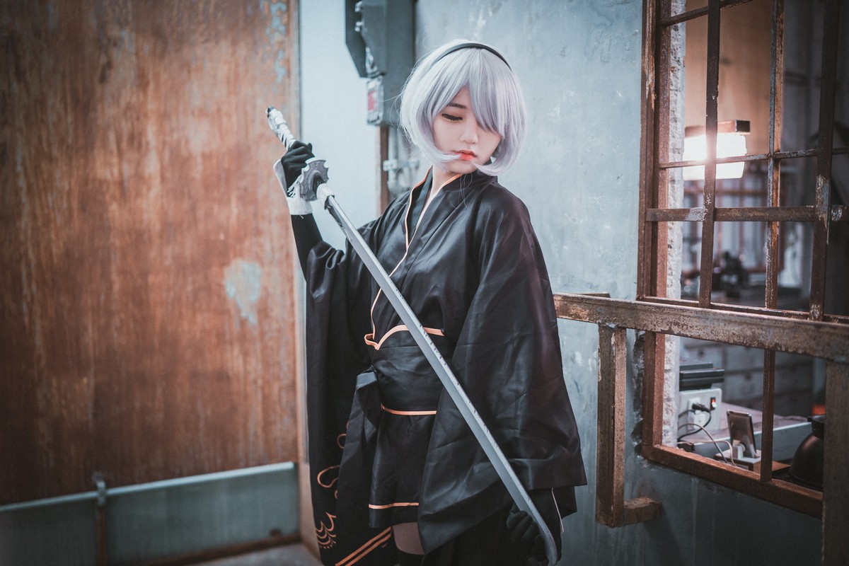 xgyw.top_[DJAWA]No.131_模特Jenny_NieR Automata 2B主题黑色服饰露白色内裤秀翘臀诱惑写真47P