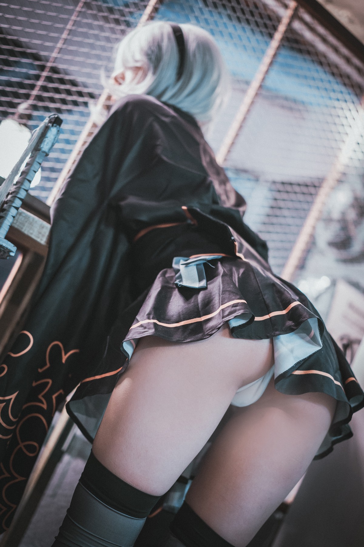 xgyw.top_[DJAWA]No.131_模特Jenny_NieR Automata 2B主题黑色服饰露白色内裤秀翘臀诱惑写真47P