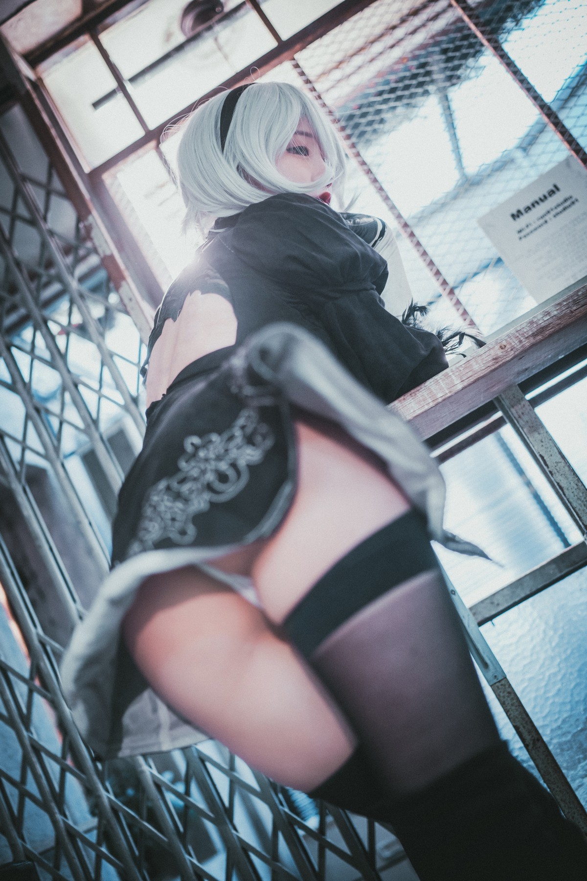 xgyw.top_[DJAWA]No.131_模特Jenny_NieR Automata 2B主题黑色服饰露白色内裤秀翘臀诱惑写真47P