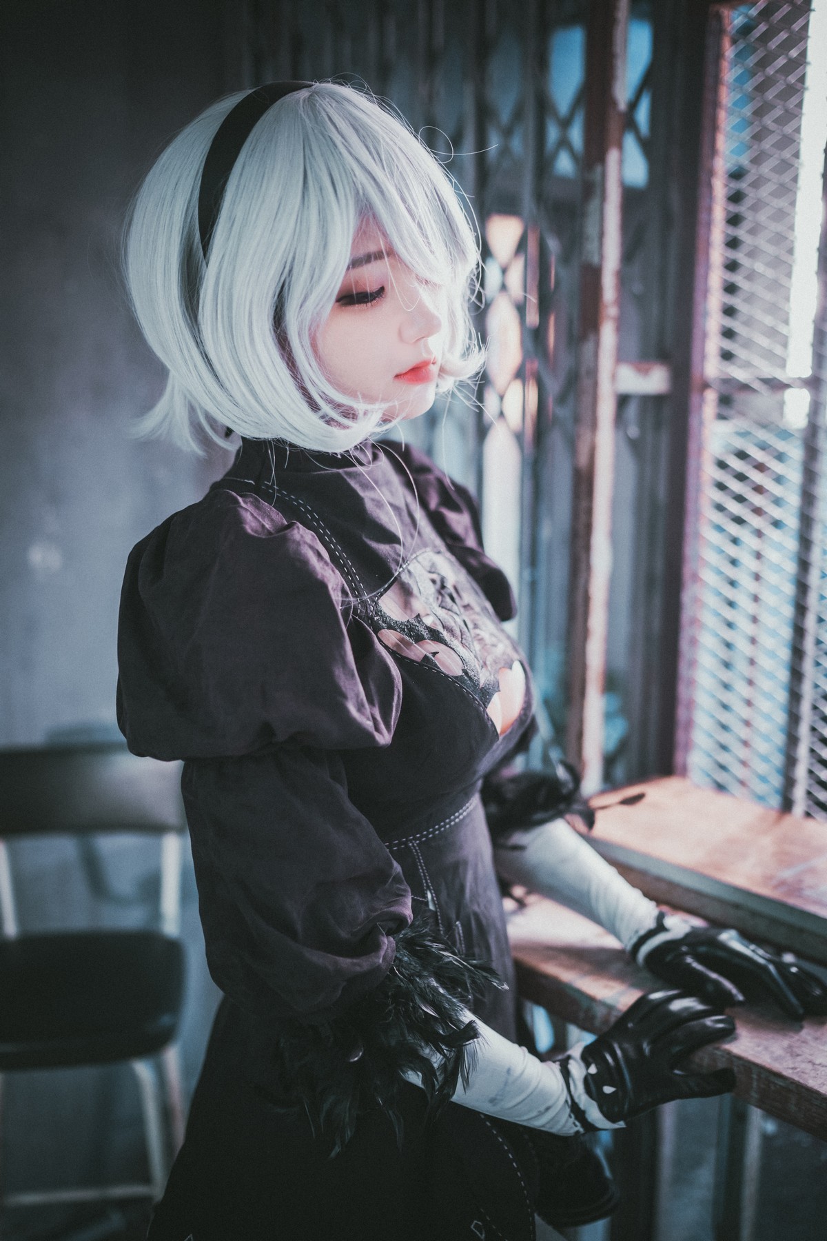 xgyw.top_[DJAWA]No.131_模特Jenny_NieR Automata 2B主题黑色服饰露白色内裤秀翘臀诱惑写真47P
