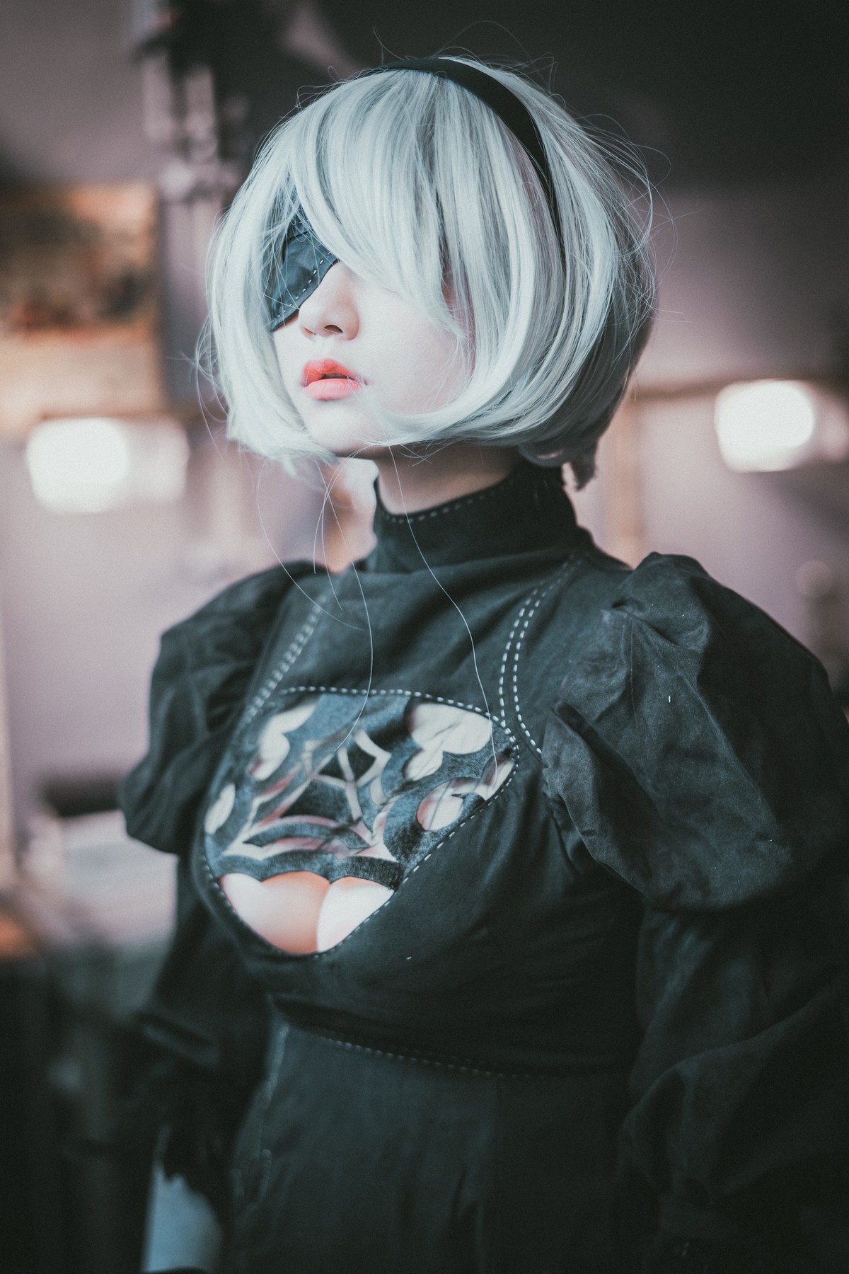 xgyw.top_[DJAWA]No.131_模特Jenny_NieR Automata 2B主题黑色服饰露白色内裤秀翘臀诱惑写真47P