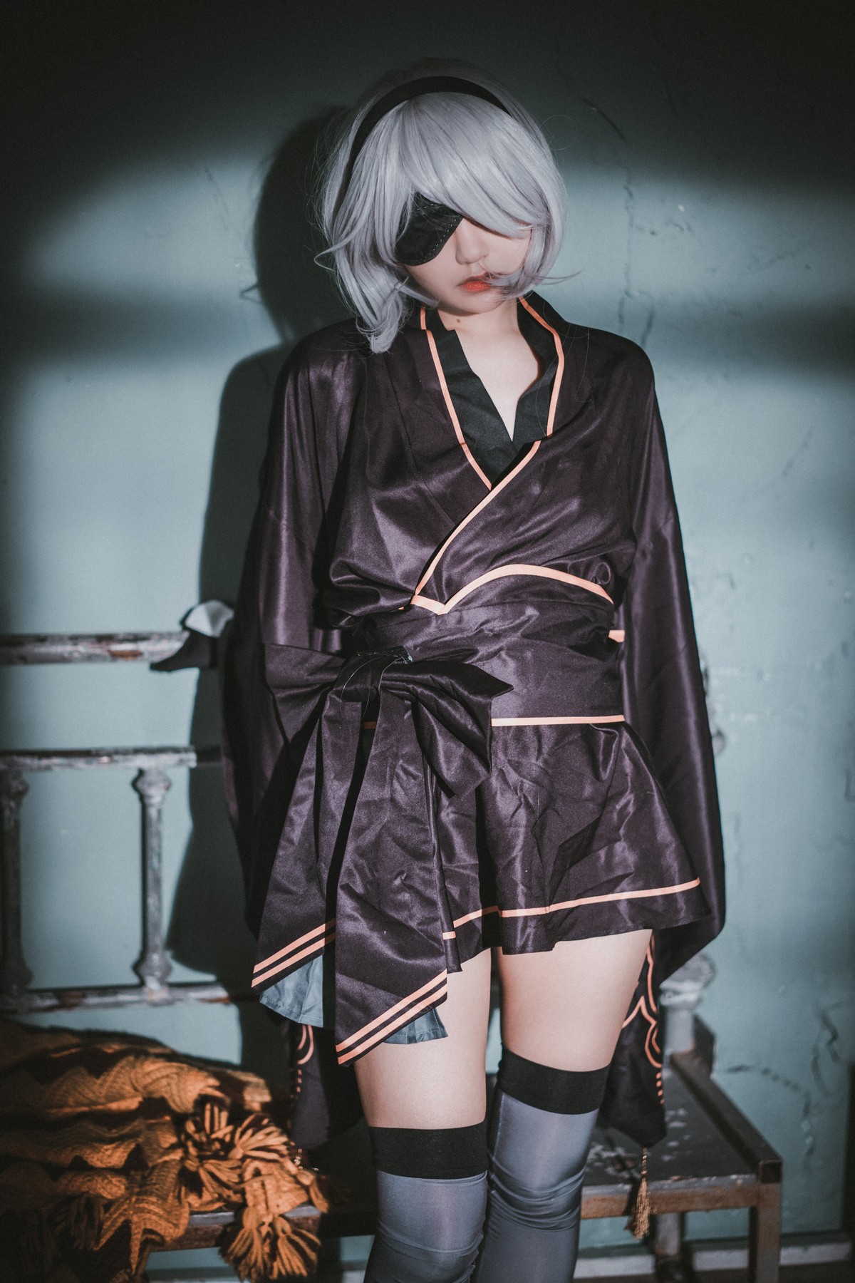 xgyw.top_[DJAWA]No.131_模特Jenny_NieR Automata 2B主题黑色服饰露白色内裤秀翘臀诱惑写真47P